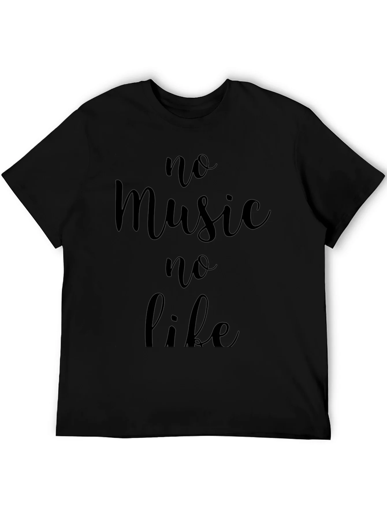 Camiseta Negra Hombre No Music No Life