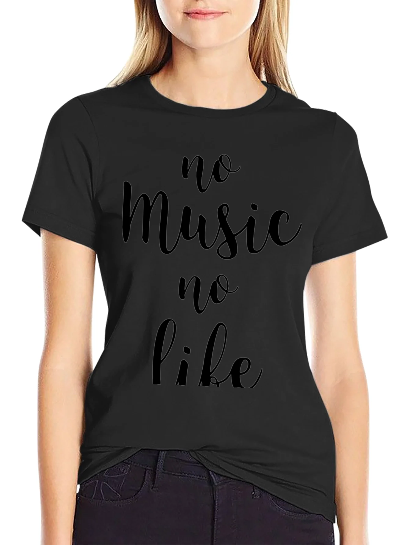 Camiseta Negra Hombre No Music No Life
