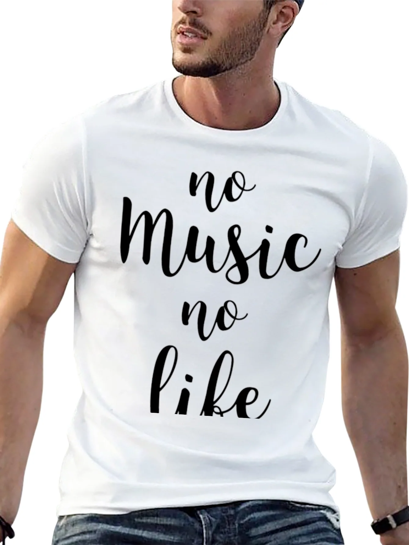 Camiseta Negra Hombre No Music No Life