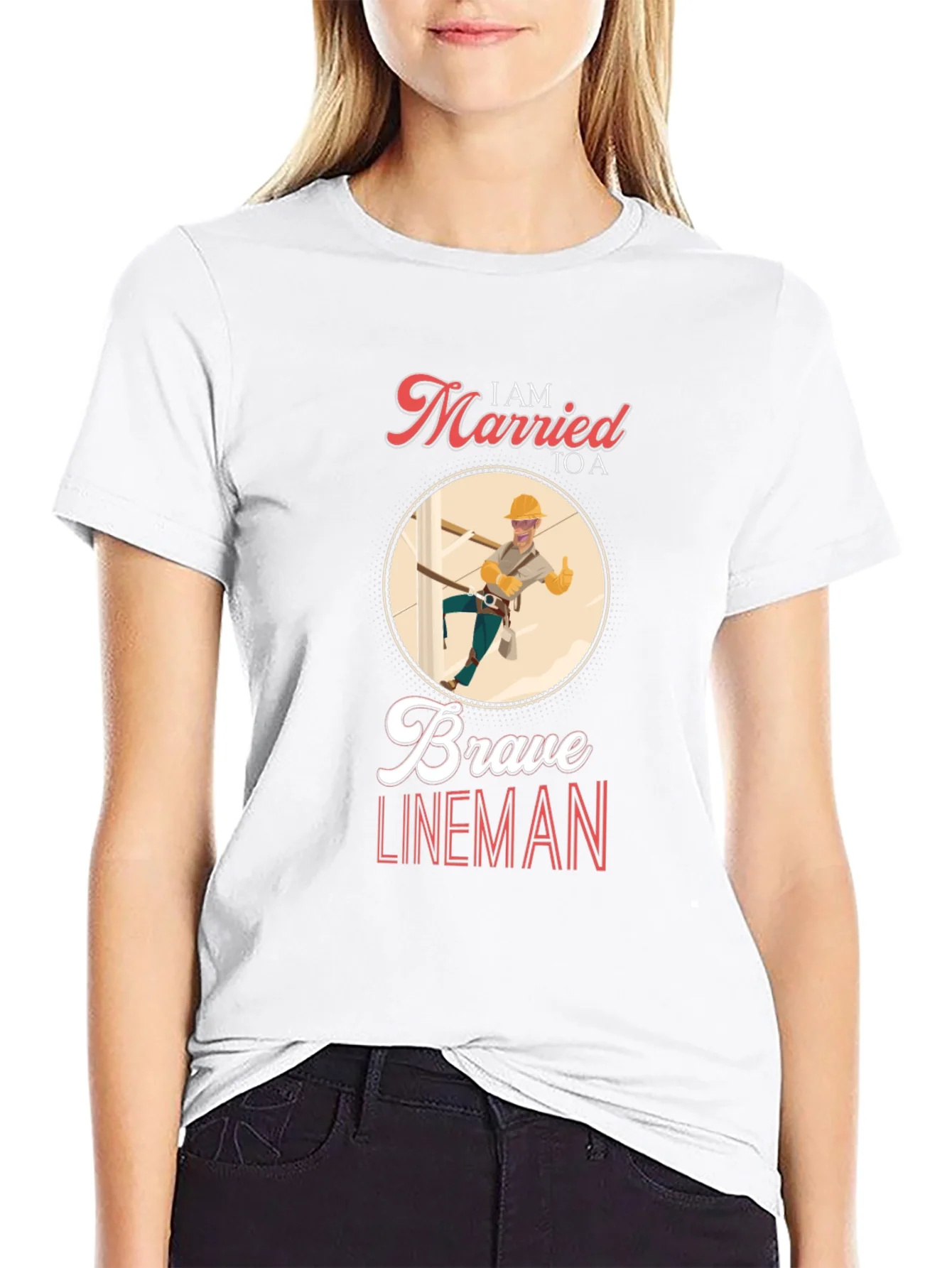 Rebbecca I AM MARRIED TO A Brave Lineman T-Shirt