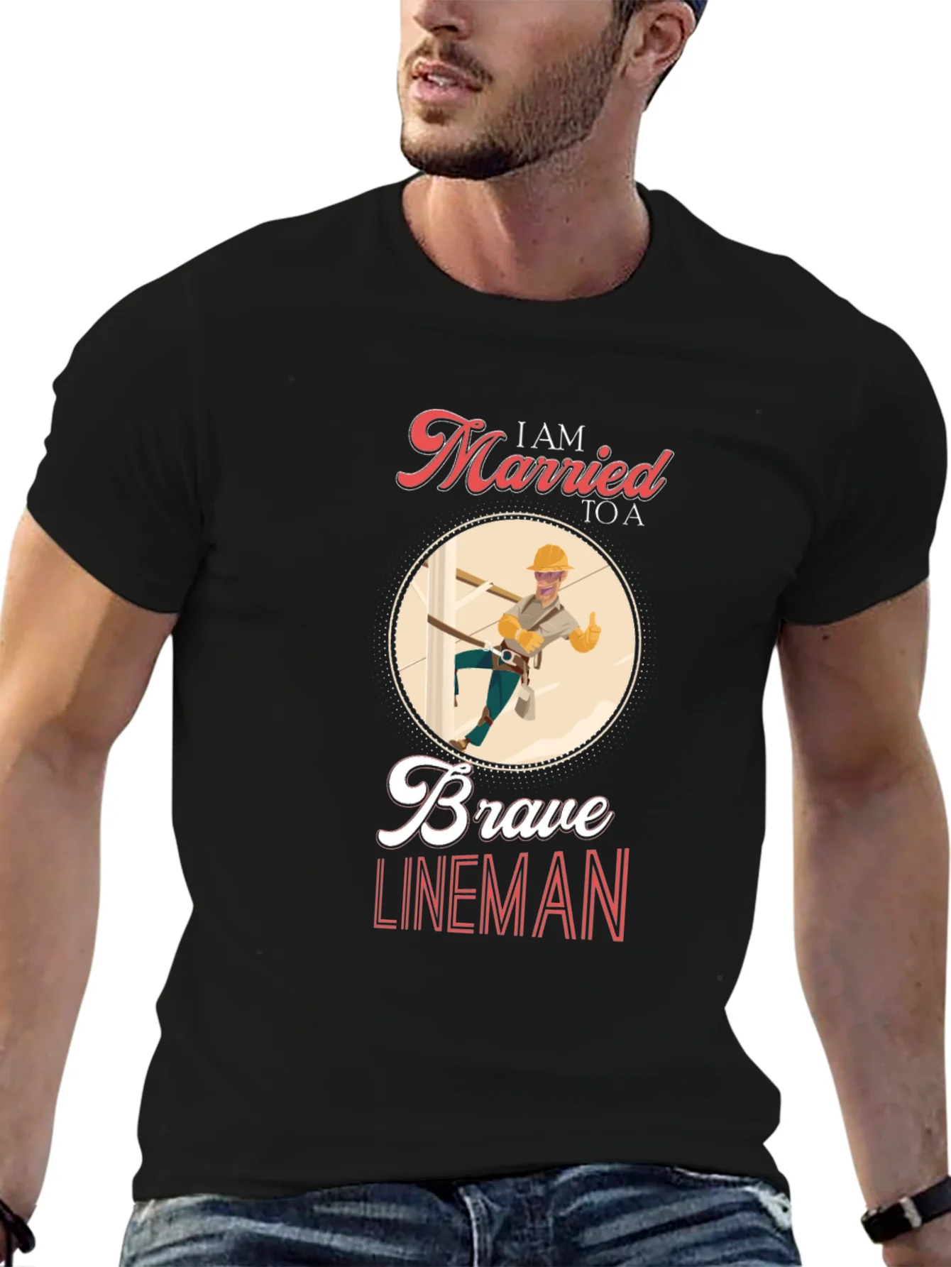 Rebbecca I AM MARRIED TO A Brave Lineman T-Shirt