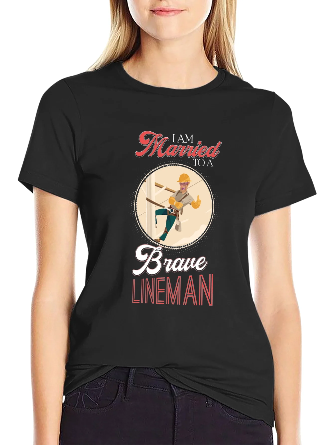 Rebbecca I AM MARRIED TO A Brave Lineman T-Shirt