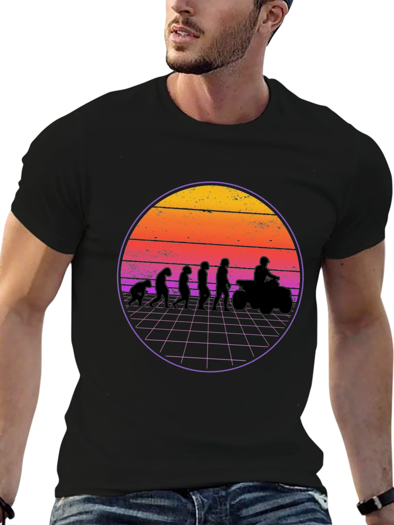 Rebbecca Evolution ATV Sunset Graphic T-Shirt - Black