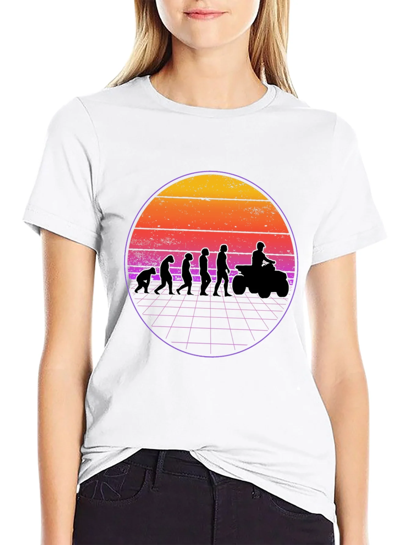 Rebbecca Evolution ATV Sunset Graphic T-Shirt - Black