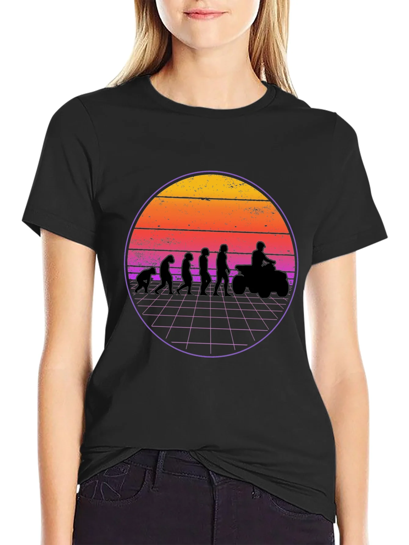 Rebbecca Evolution ATV Sunset Graphic T-Shirt - Black