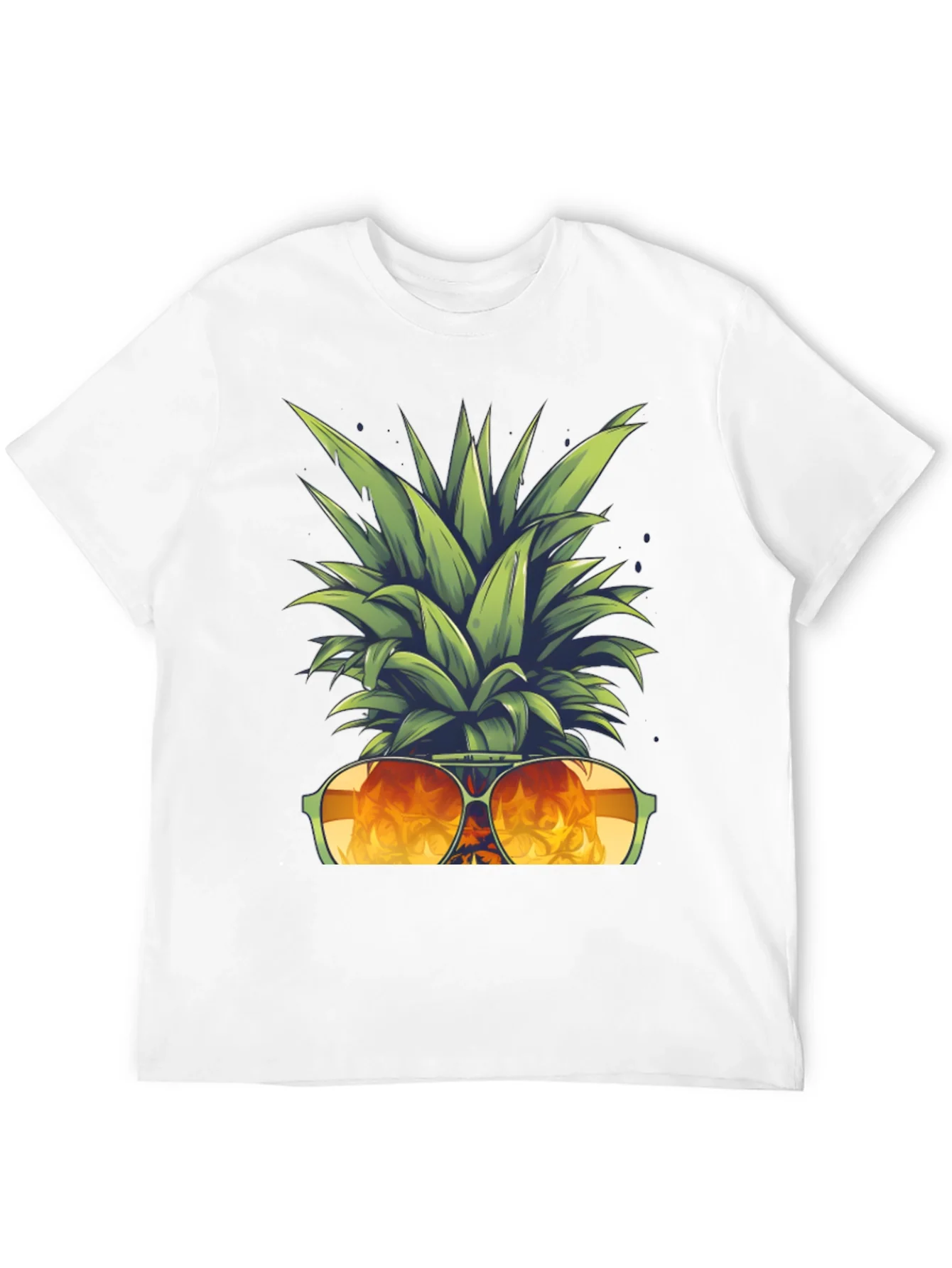 Camiseta Negra Estampada Pi?a con Gafas