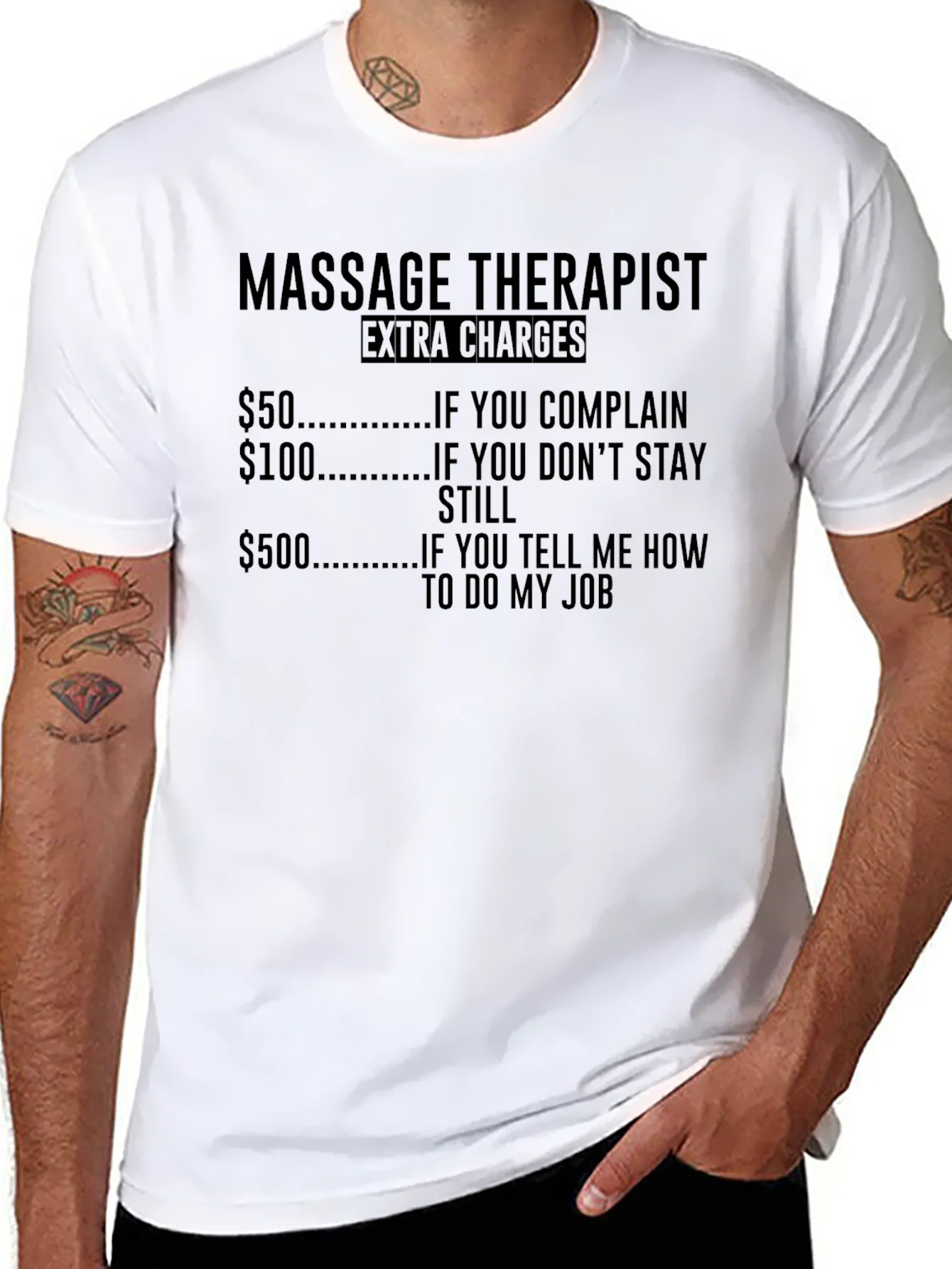 Camiseta Humor¨ªstica Terapeuta de Masaje - Extra Cargos