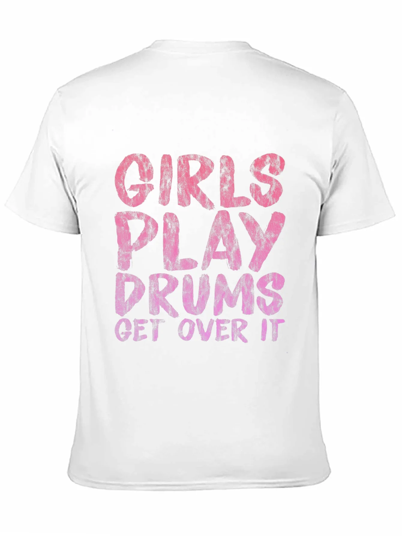 Camiseta Negra con Estampado Girls Play Drums