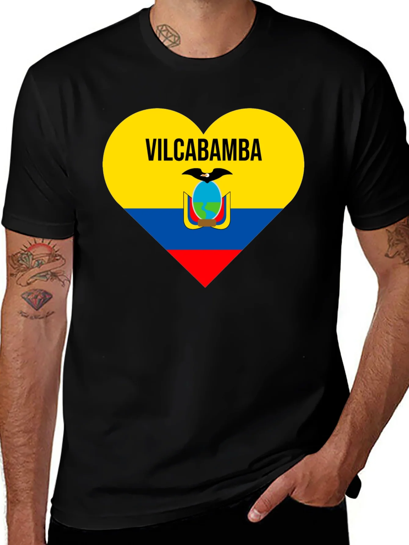 Camiseta Negra Vilcabamba Ecuador Coraz¨®n