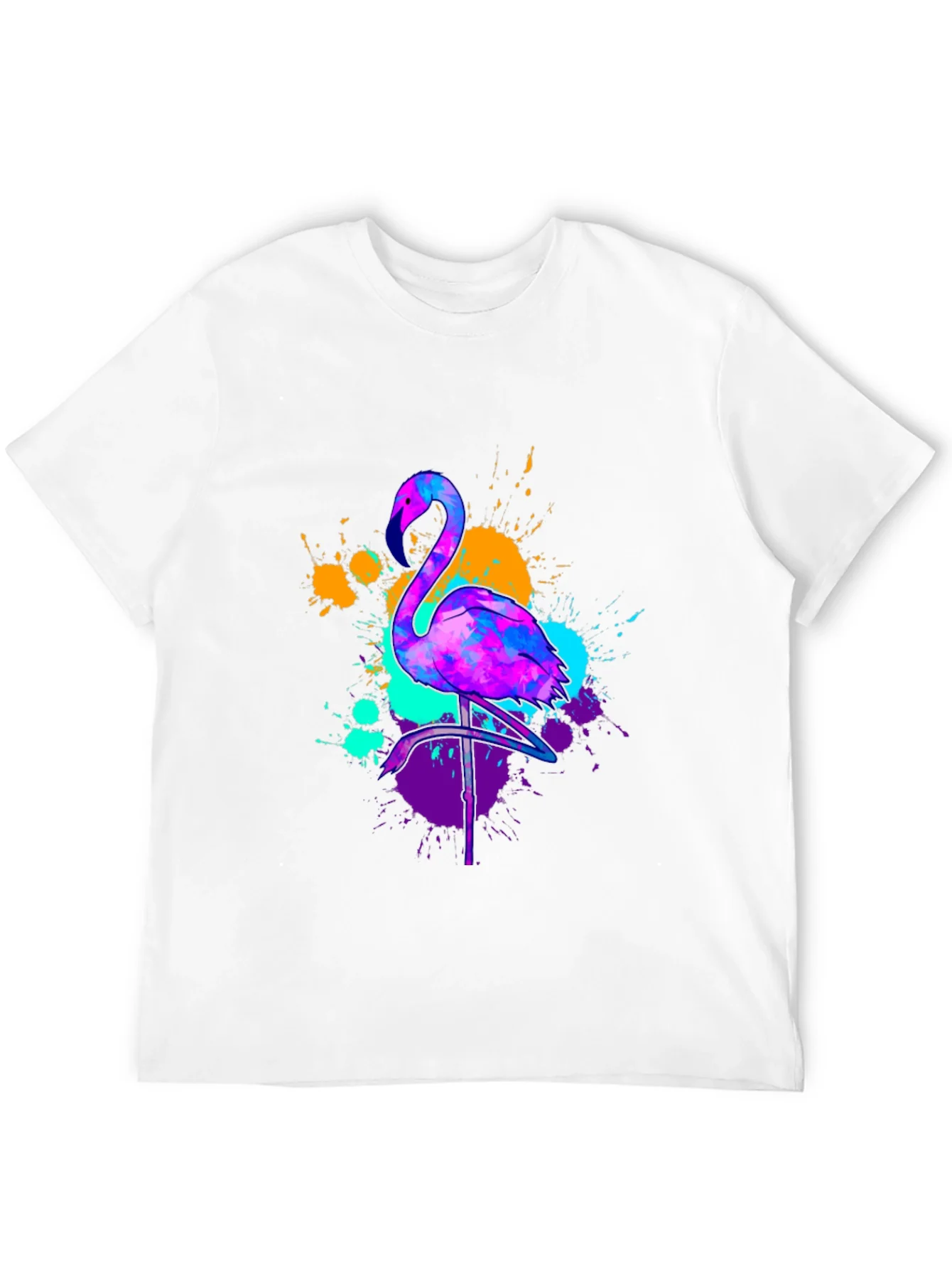 Camiseta Negra con Dise?o de Flamenco Ne¨®n