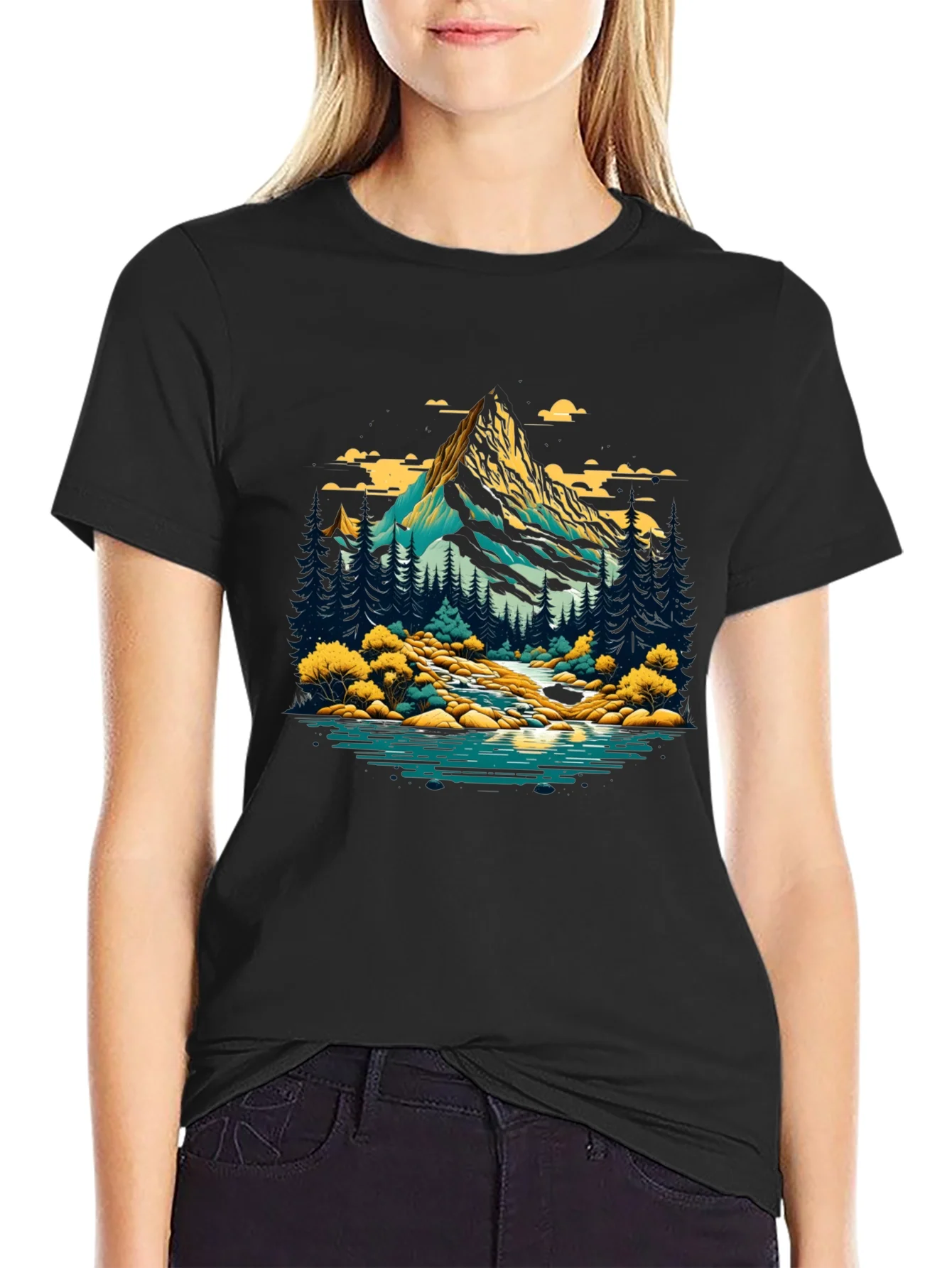 Rebbecca Mountain River Graphic T-Shirt