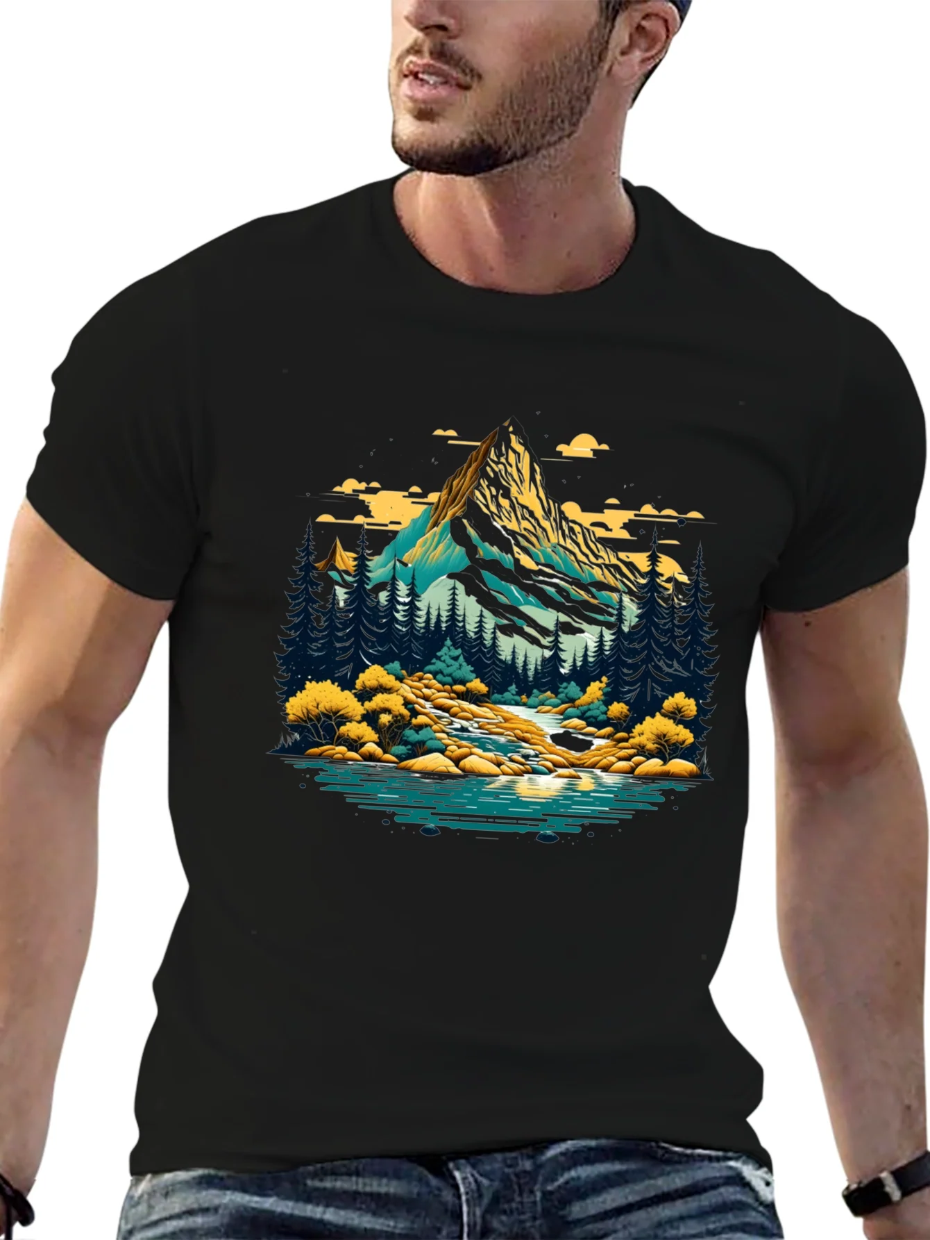 Rebbecca Mountain River Graphic T-Shirt