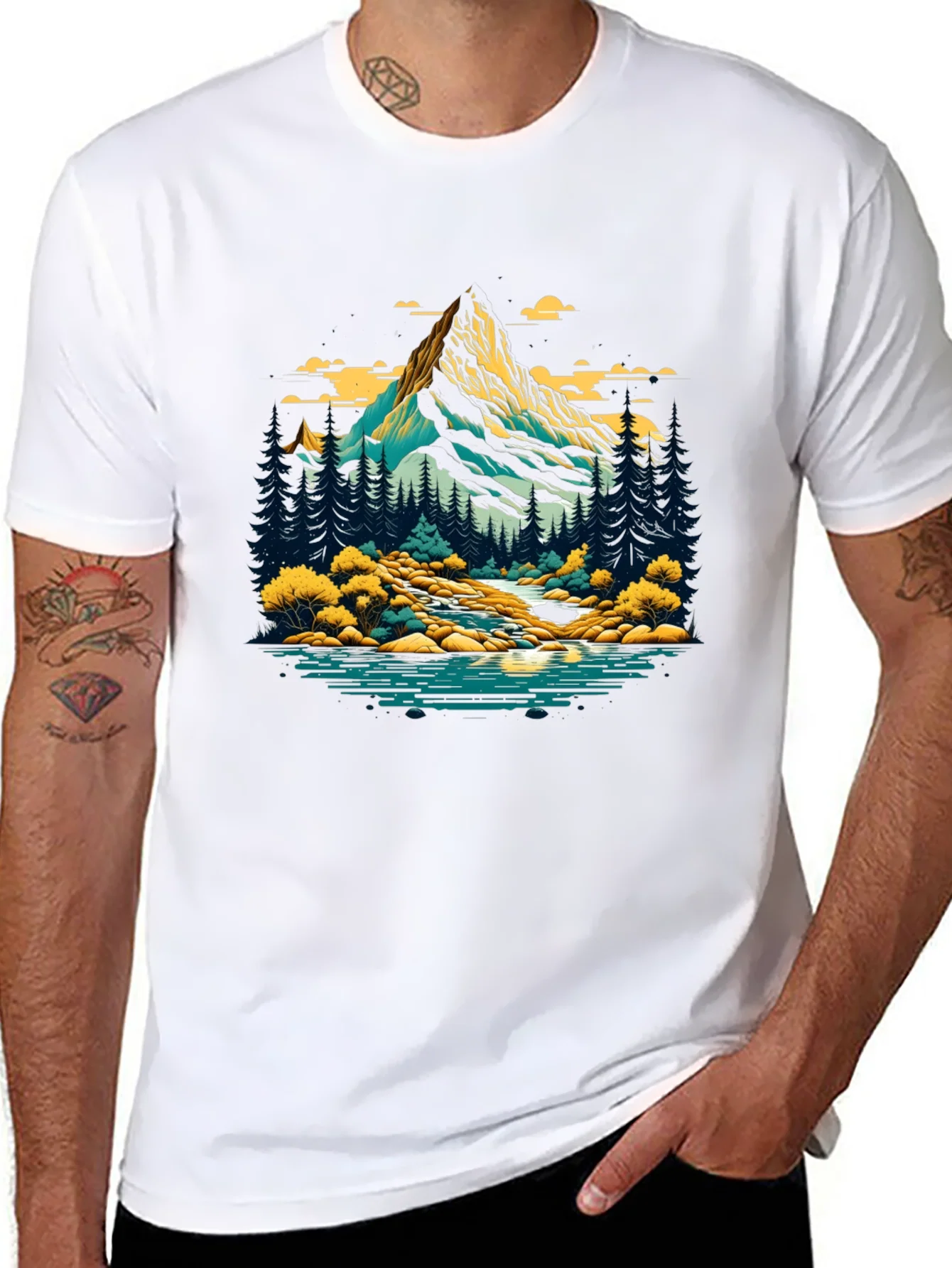 Rebbecca Mountain River Graphic T-Shirt