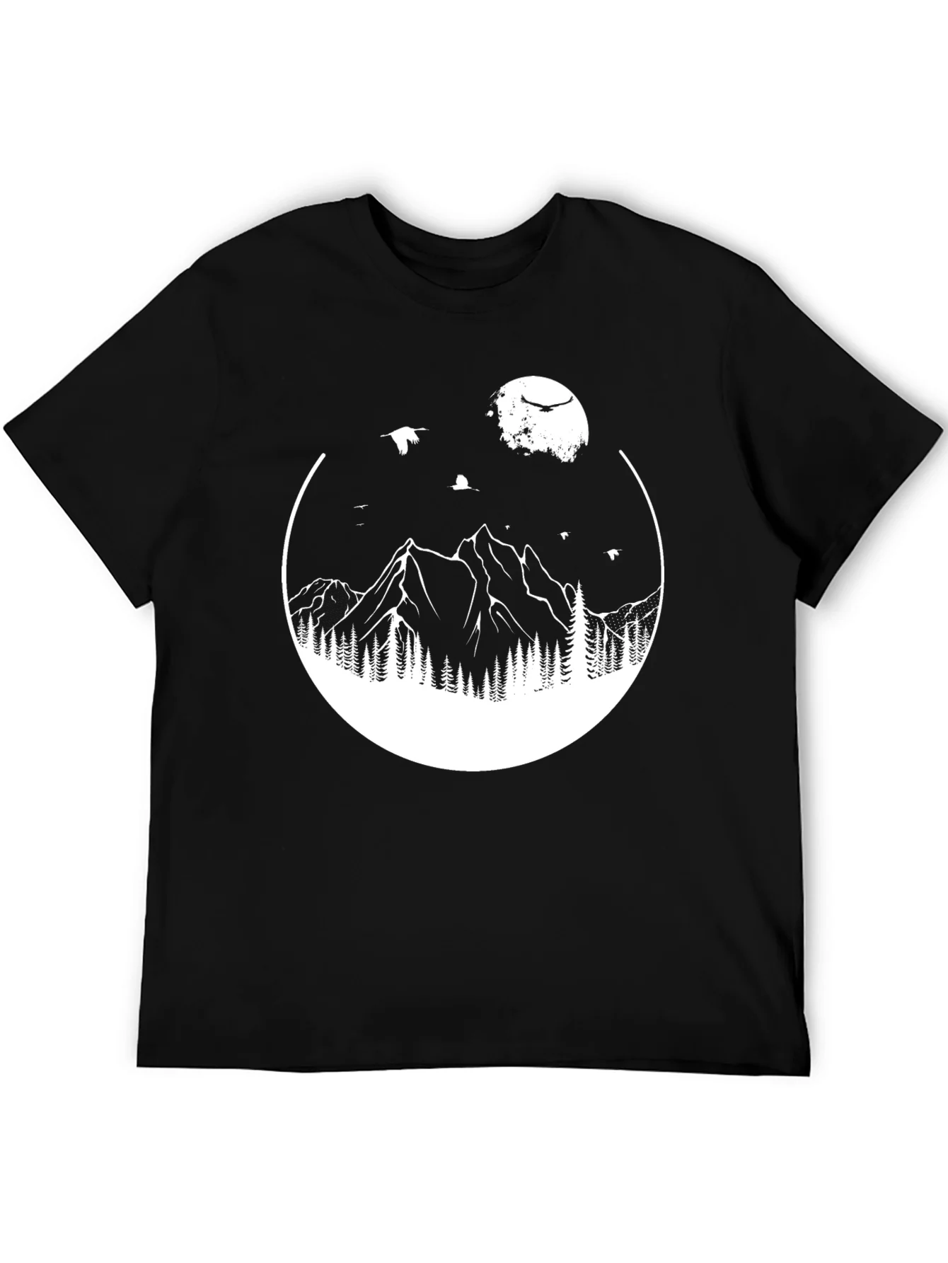 Camiseta Hombre Monta?a y Luna Dise?o Gr¨¢fico