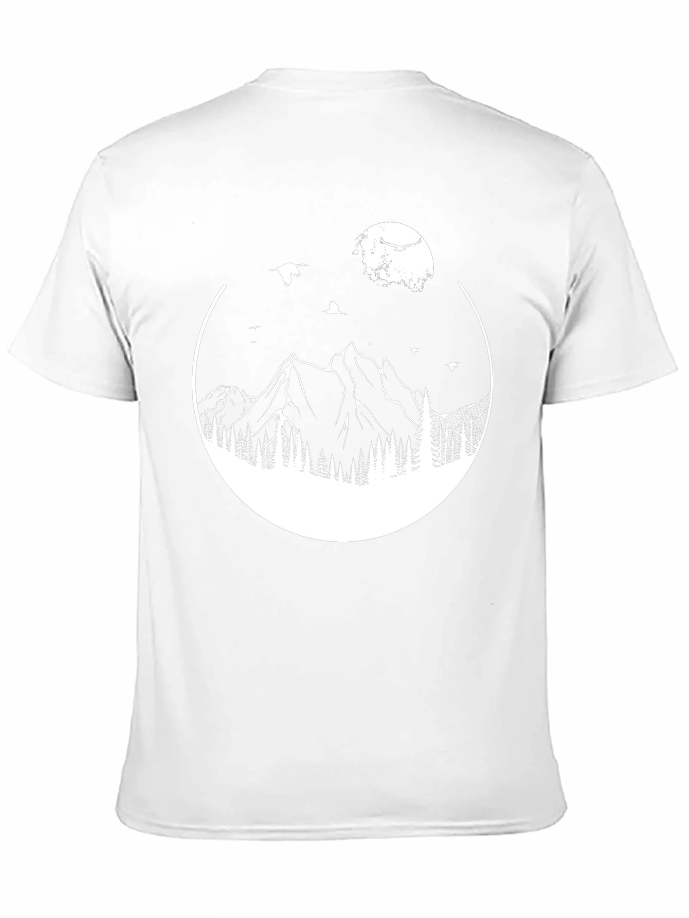 Camiseta Hombre Monta?a y Luna Dise?o Gr¨¢fico