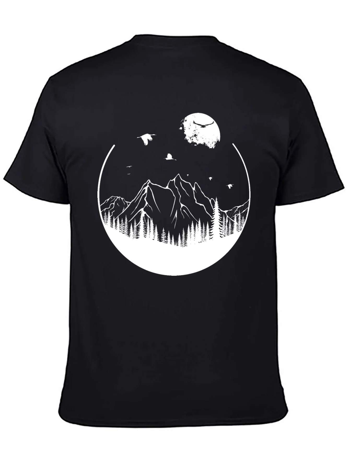 Camiseta Hombre Monta?a y Luna Dise?o Gr¨¢fico