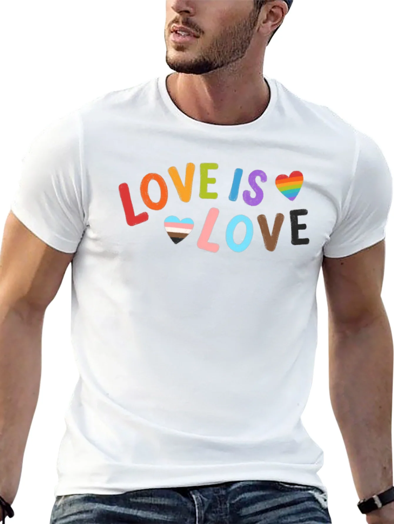 Camiseta Negra Love is Love para Orgullo LGBT
