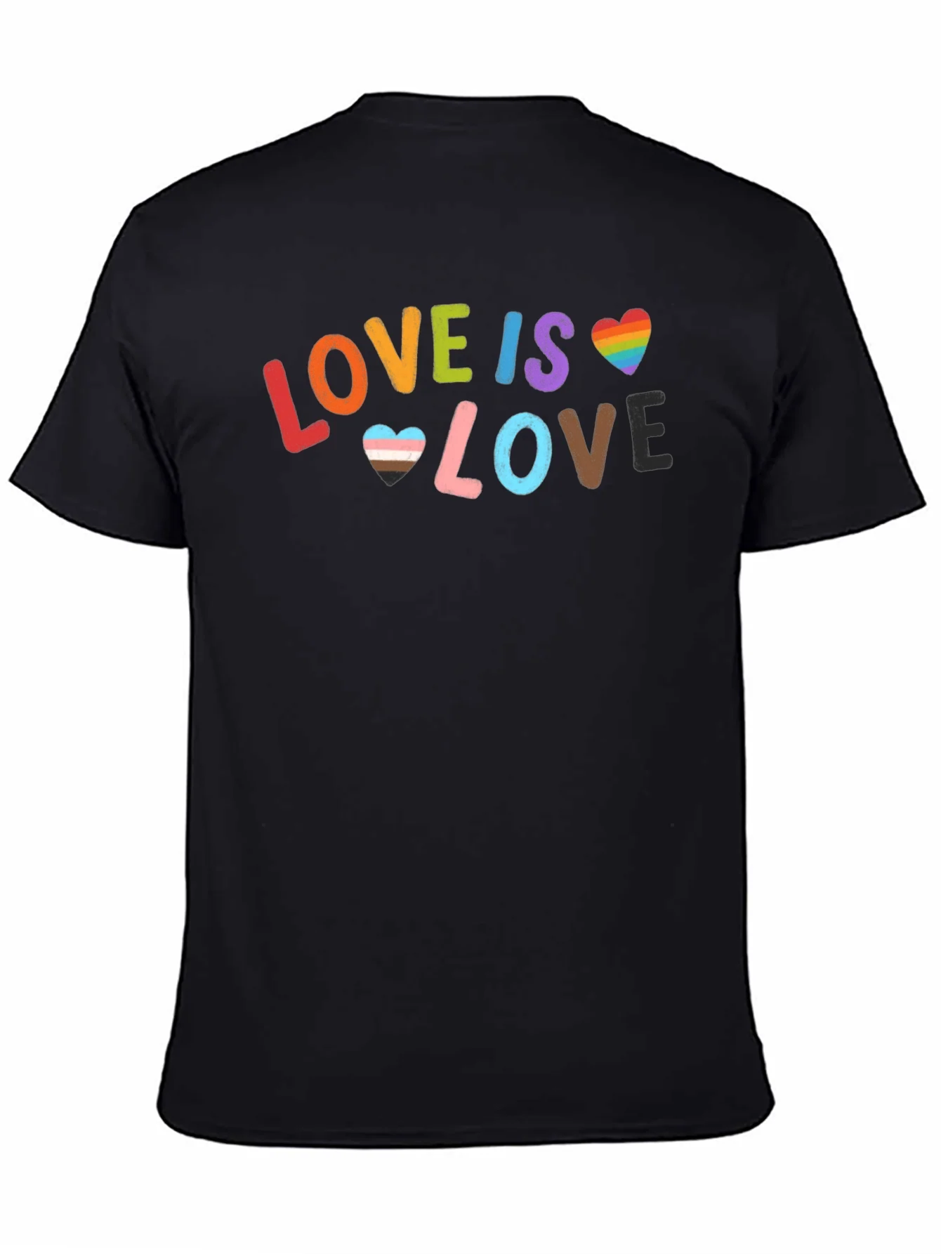 Camiseta Negra Love is Love para Orgullo LGBT