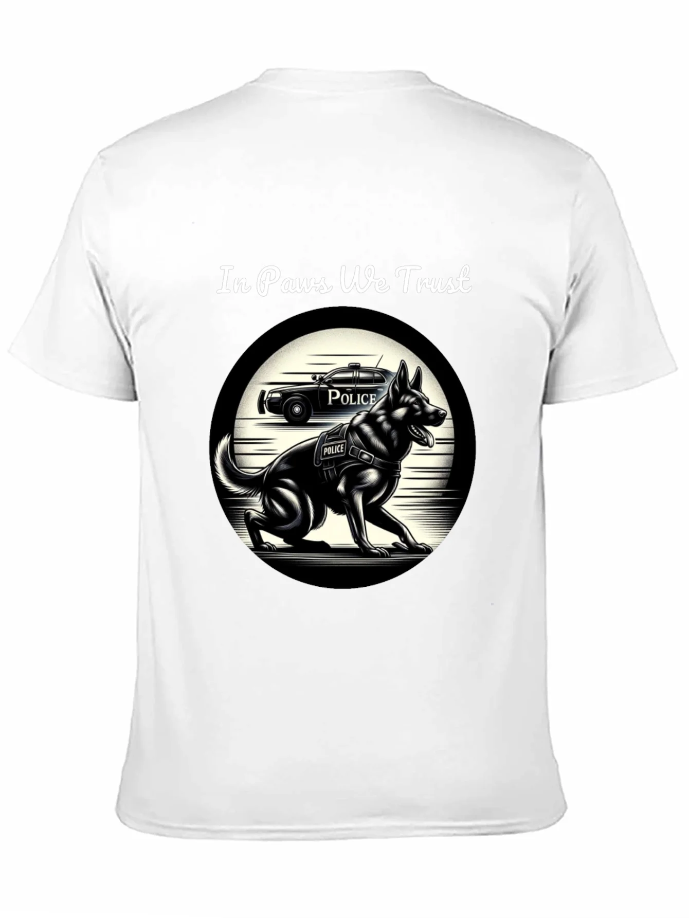 Camiseta Negra In Paws We Trust Polic¨ªa Canina