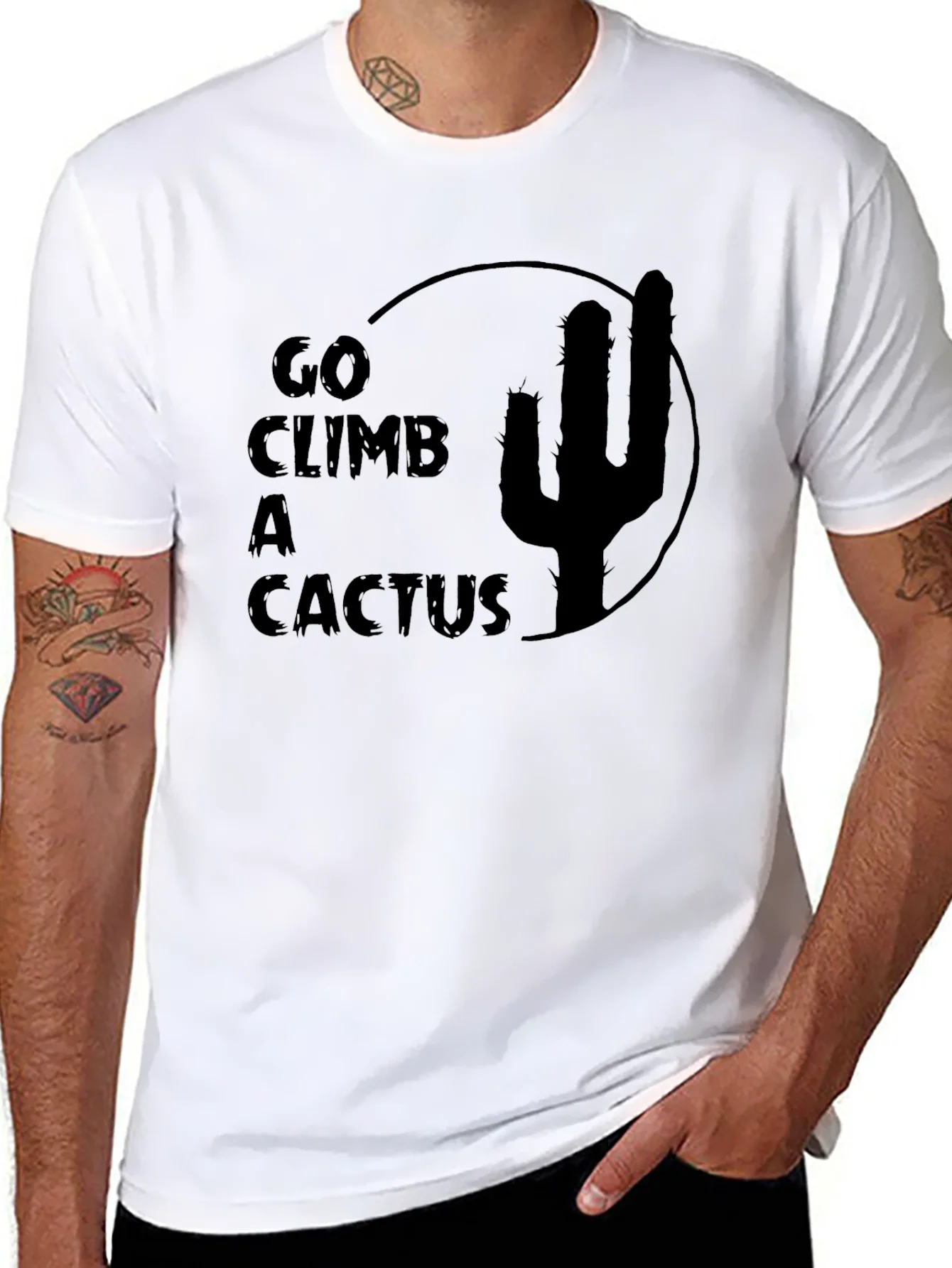 Camiseta Negra Go Climb a Cactus