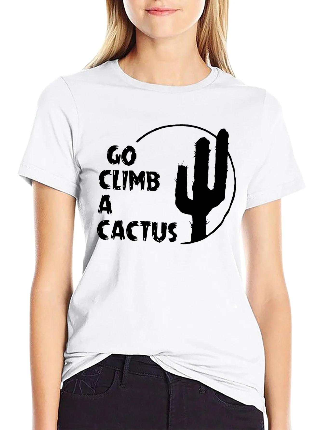 Camiseta Negra Go Climb a Cactus