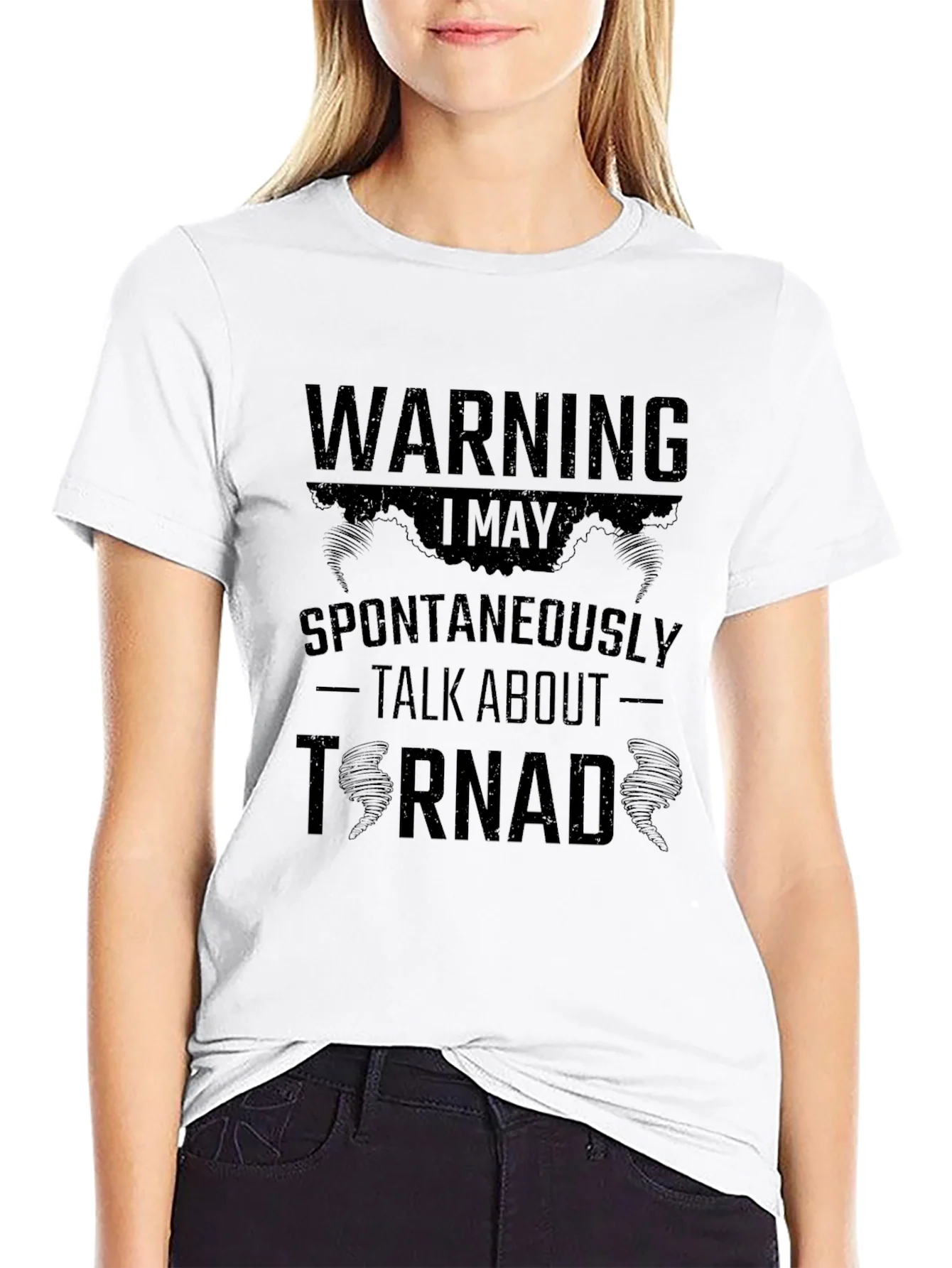 Camiseta Negra Hombre - Advertencia Tornado