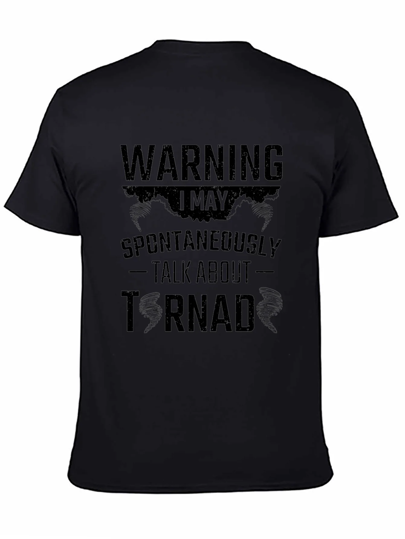 Camiseta Negra Hombre - Advertencia Tornado