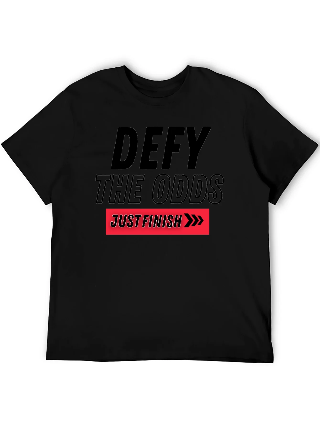 Camiseta Negra Motivacional Defy The Odds