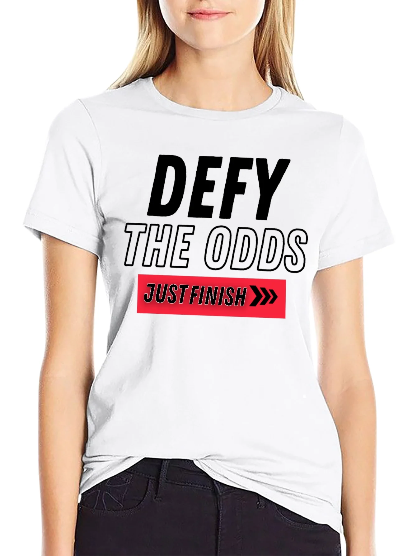 Camiseta Negra Motivacional Defy The Odds