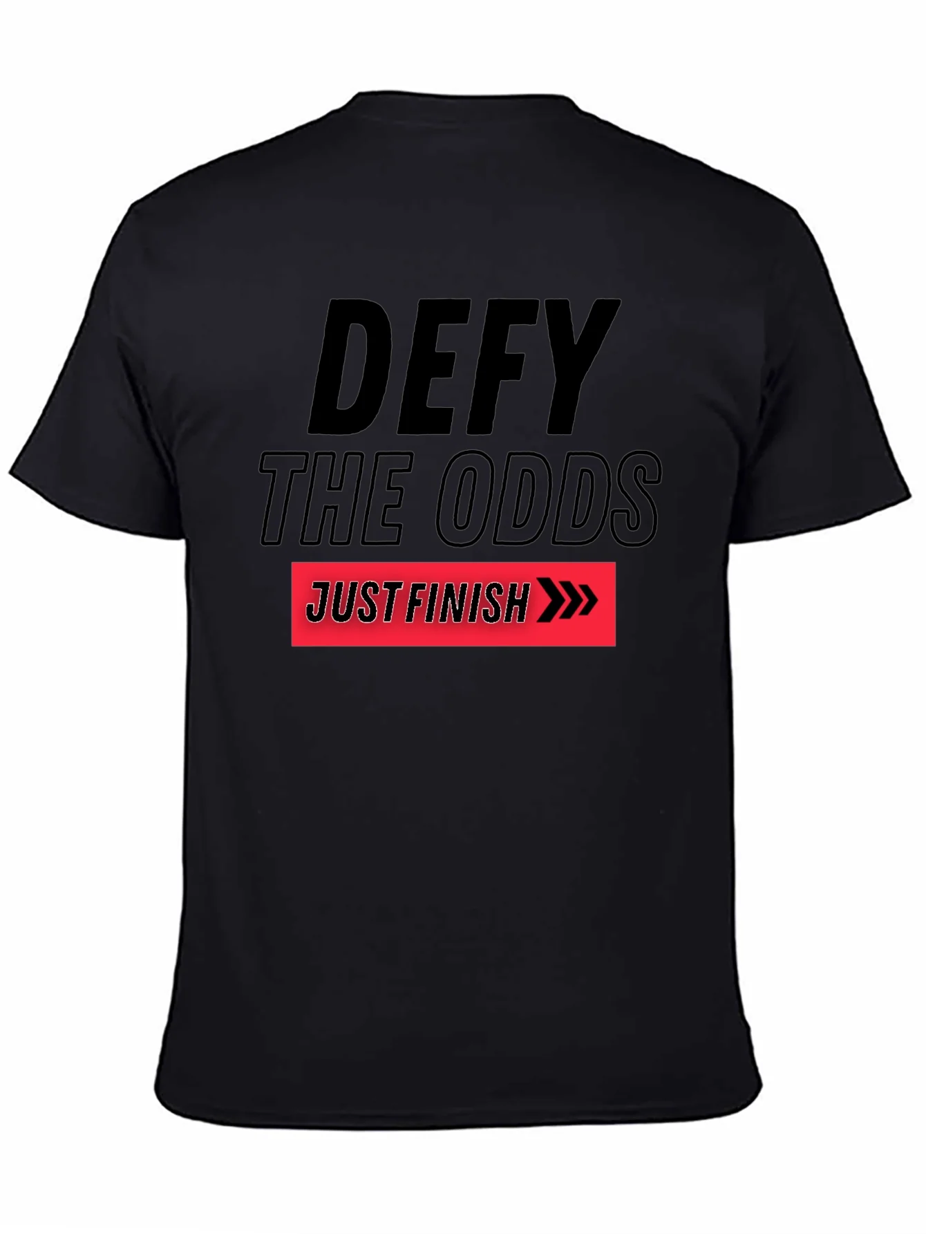 Camiseta Negra Motivacional Defy The Odds