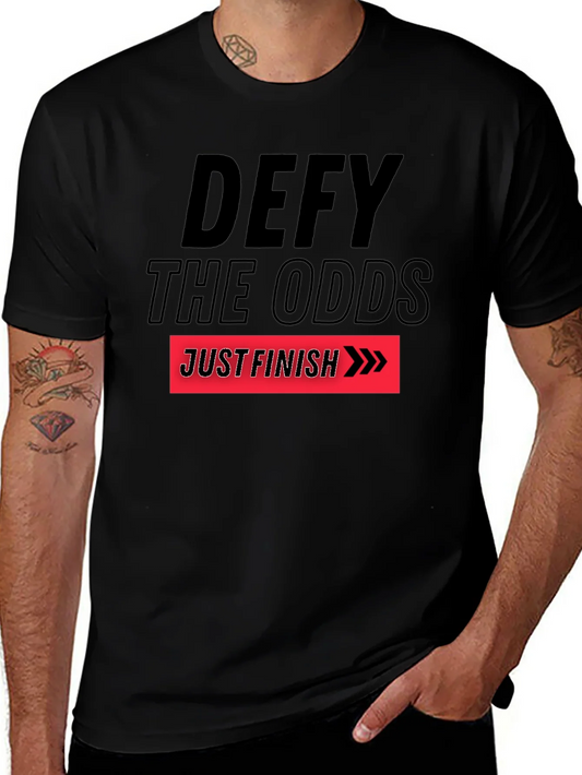 Camiseta Negra Motivacional Defy The Odds