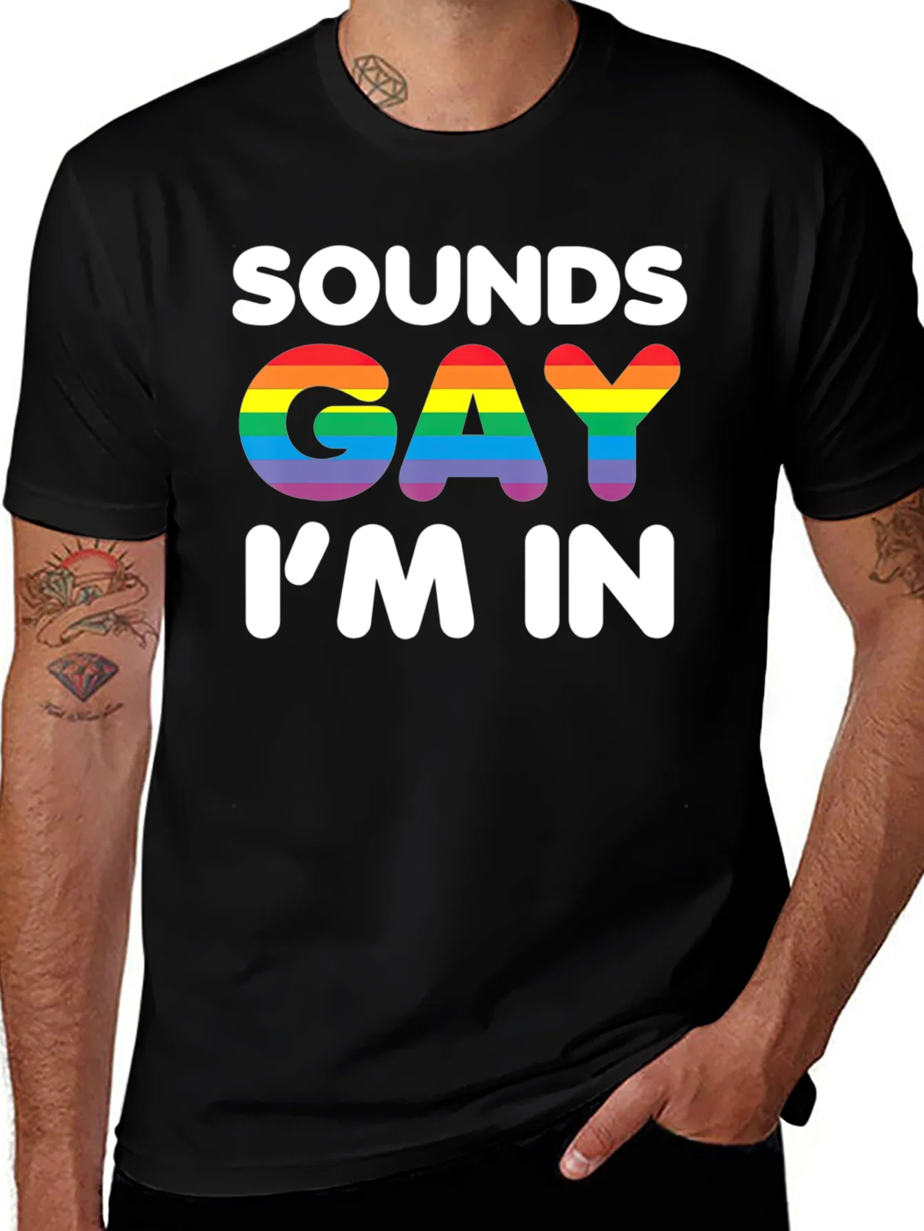 Rebbecca Sounds Gay Im In T-Shirt - Rainbow Pride
