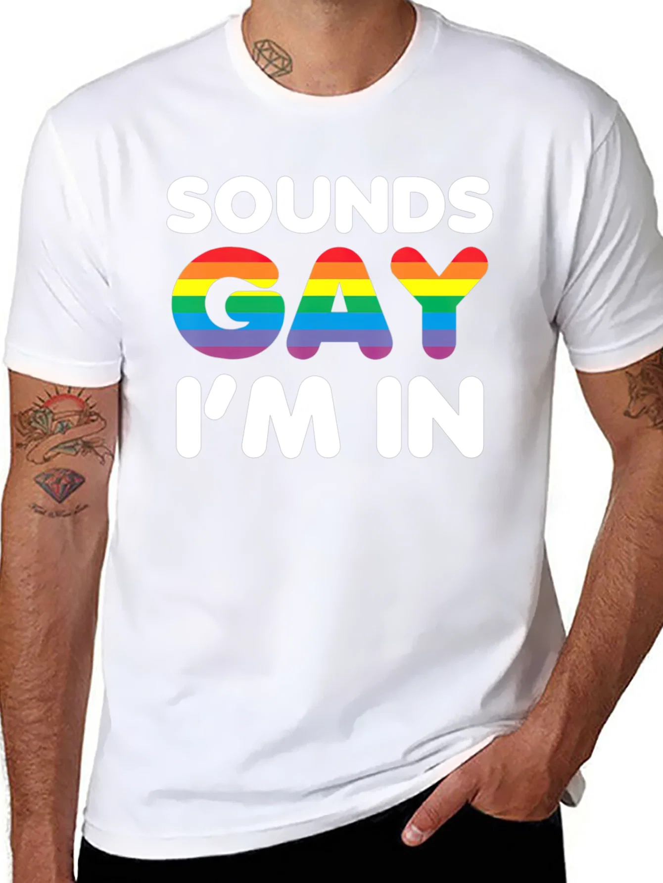 Rebbecca Sounds Gay Im In T-Shirt - Rainbow Pride