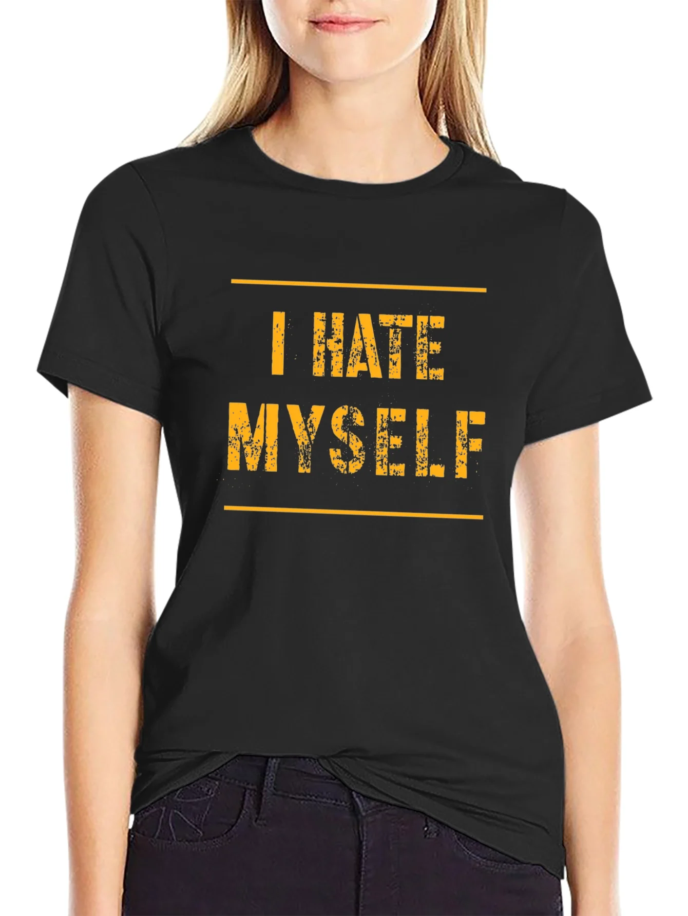 Rebbecca I Hate Myself T-Shirt - Black Graphic Tee