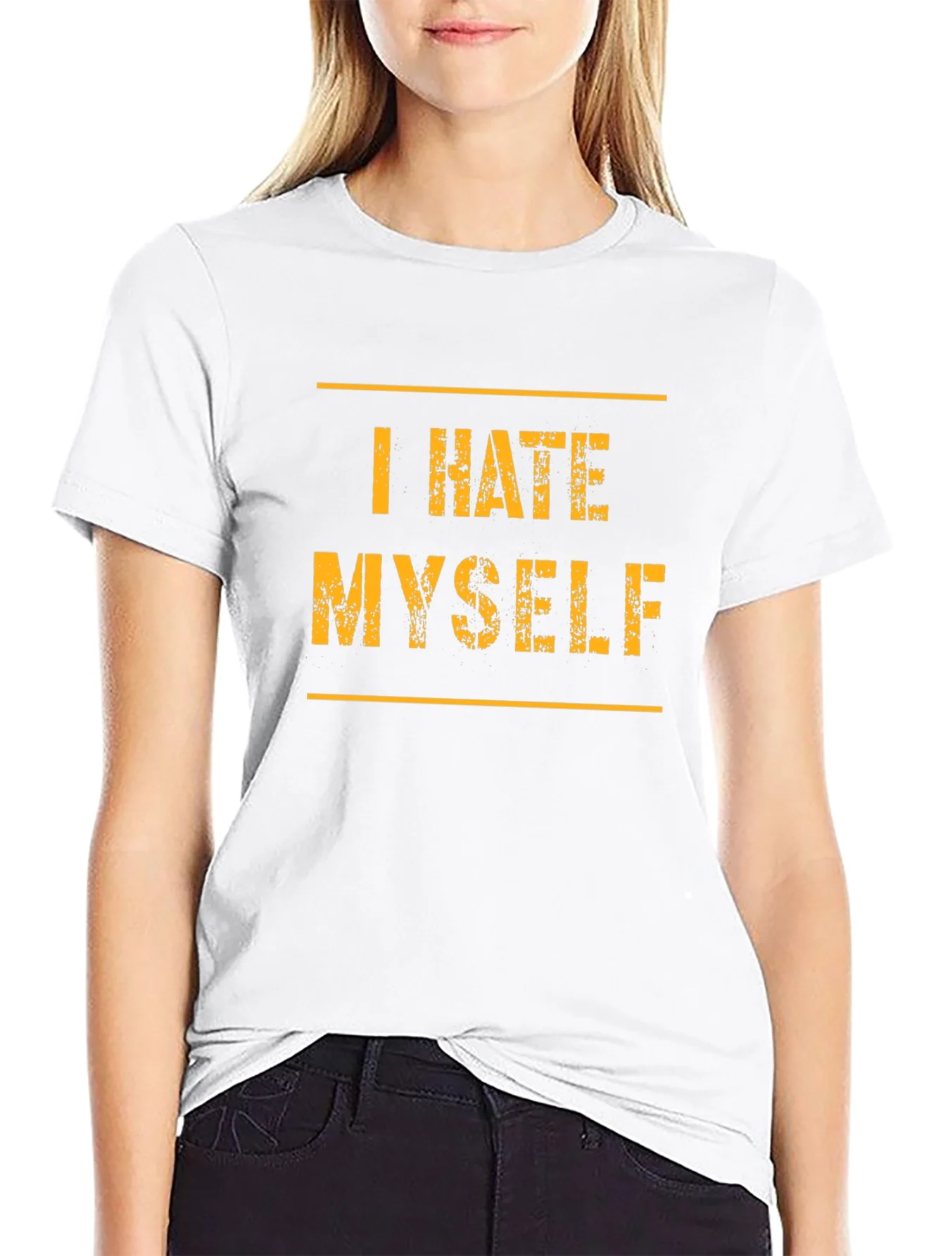 Rebbecca I Hate Myself T-Shirt - Black Graphic Tee