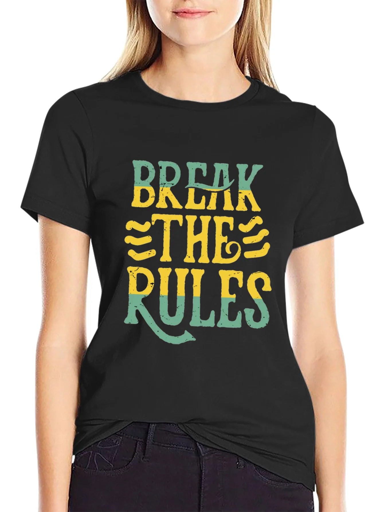 Rebbecca Break the Rules Graphic T-Shirt - Black