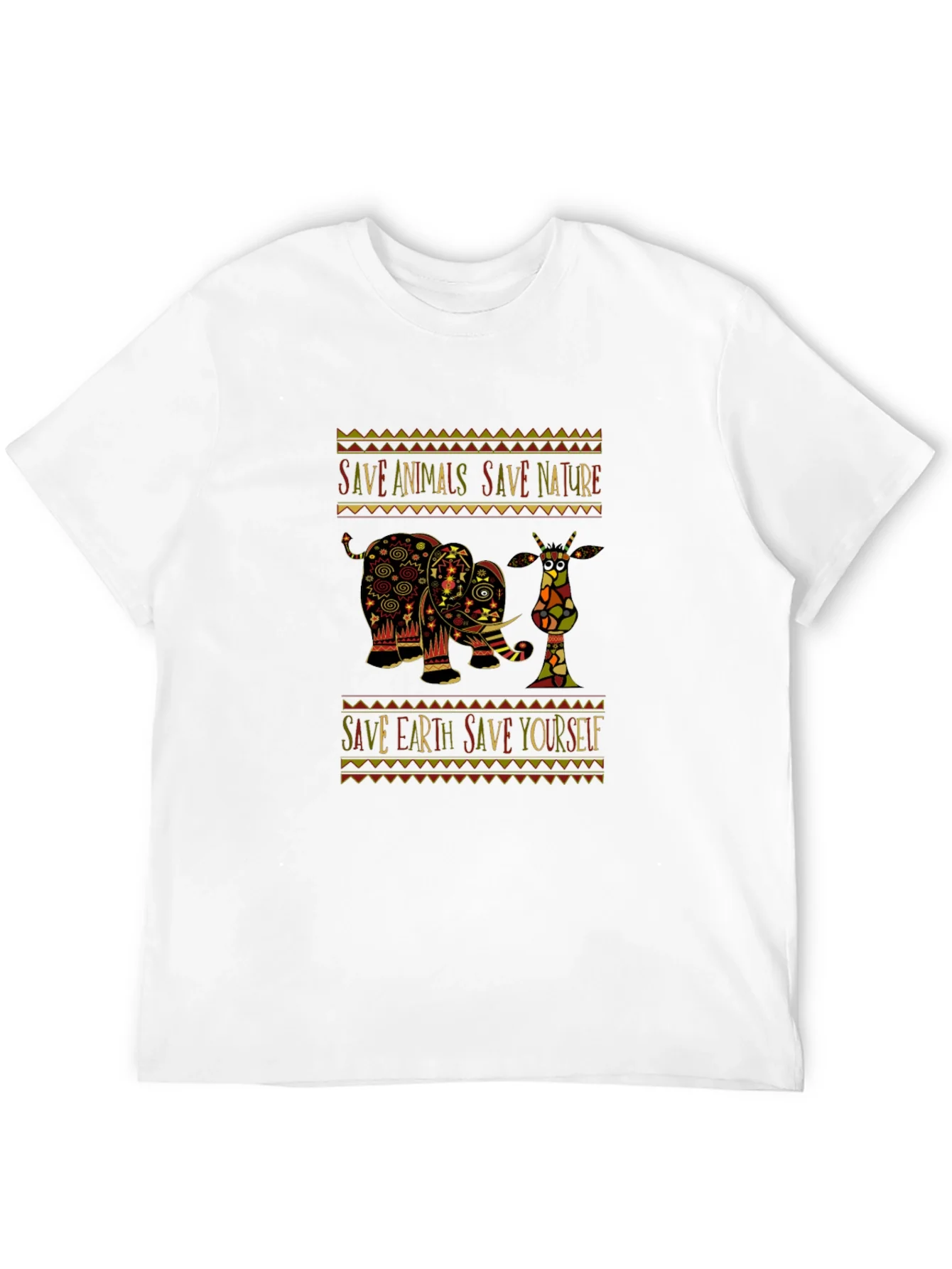 Camiseta Negra con Dise?o de Elefante y Mensaje Ecol¨®gico
