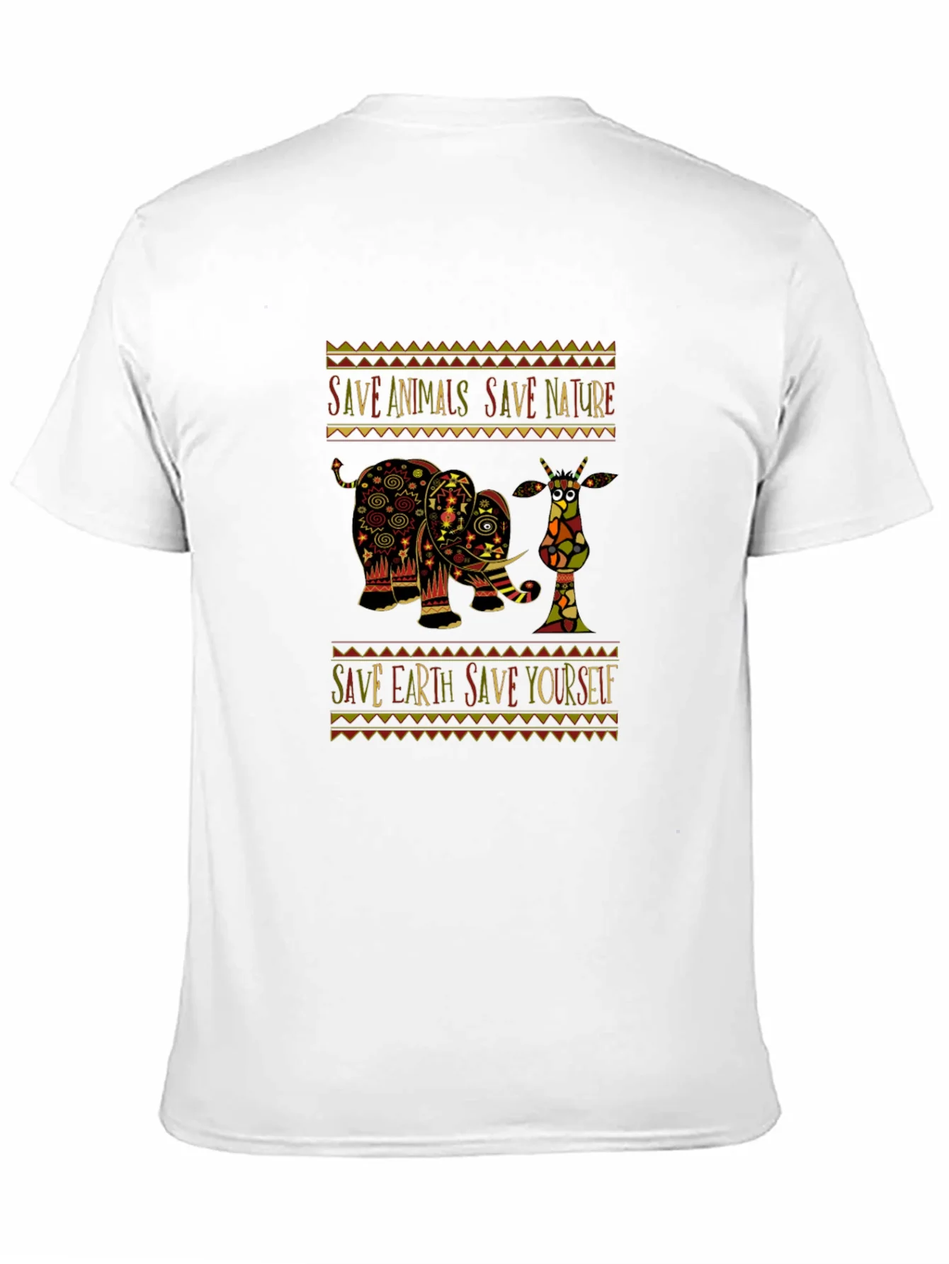 Camiseta Negra con Dise?o de Elefante y Mensaje Ecol¨®gico