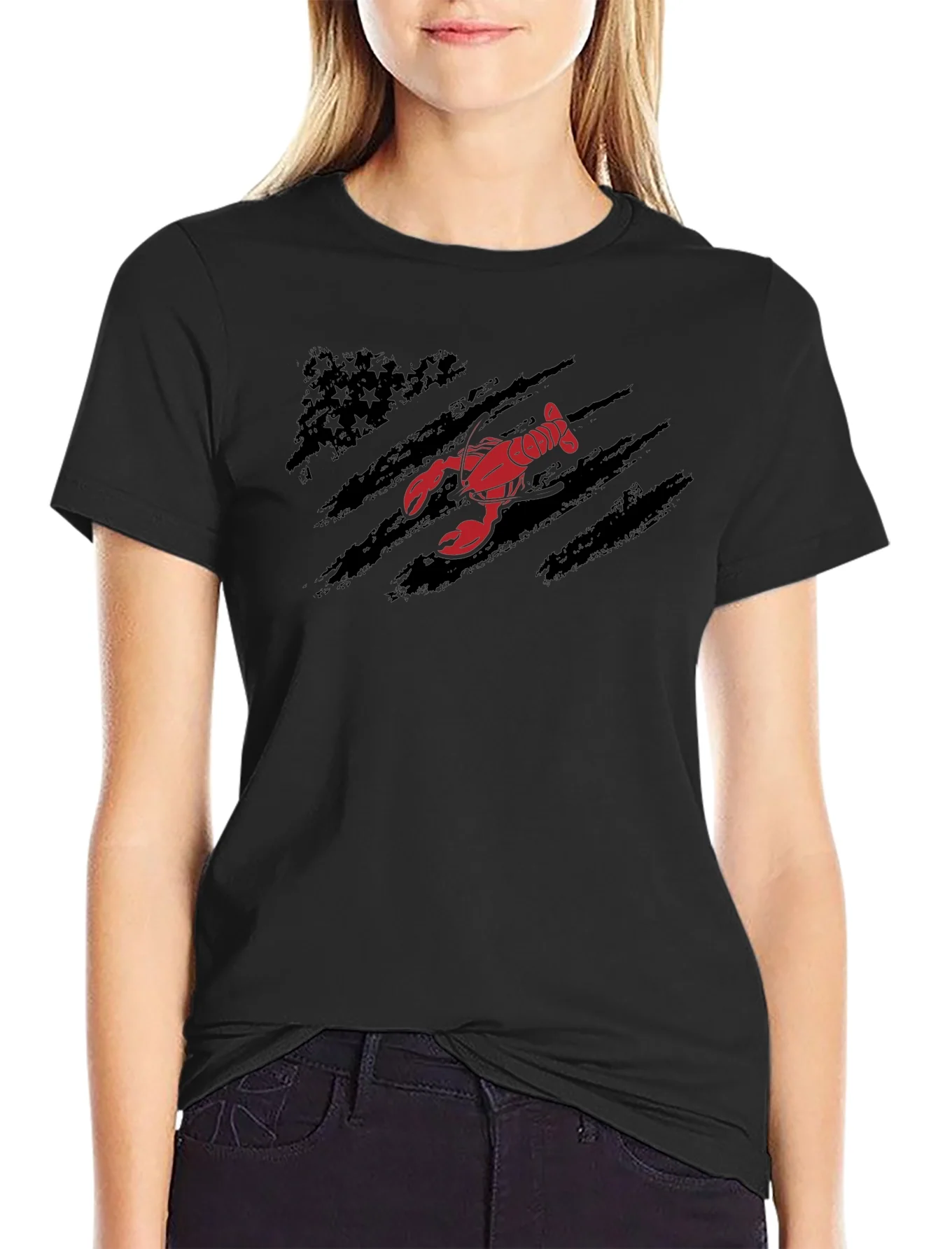 Rebbecca Lobster American Flag T-Shirt