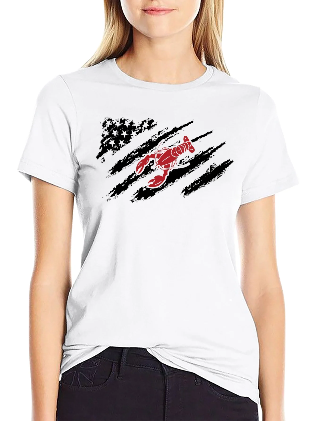 Rebbecca Lobster American Flag T-Shirt