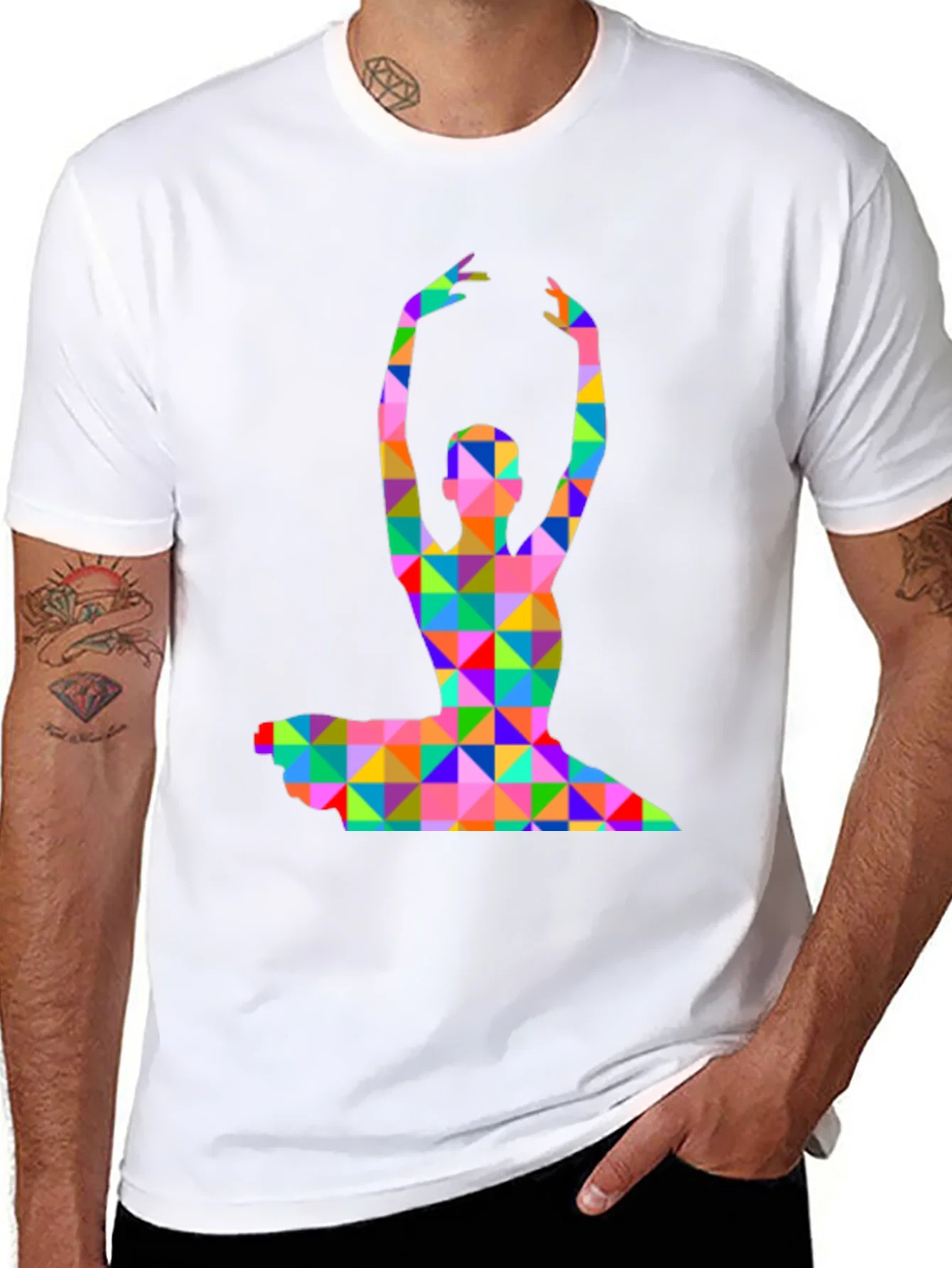 Rebbecca Geometric Ballerina Graphic T-Shirt - Black