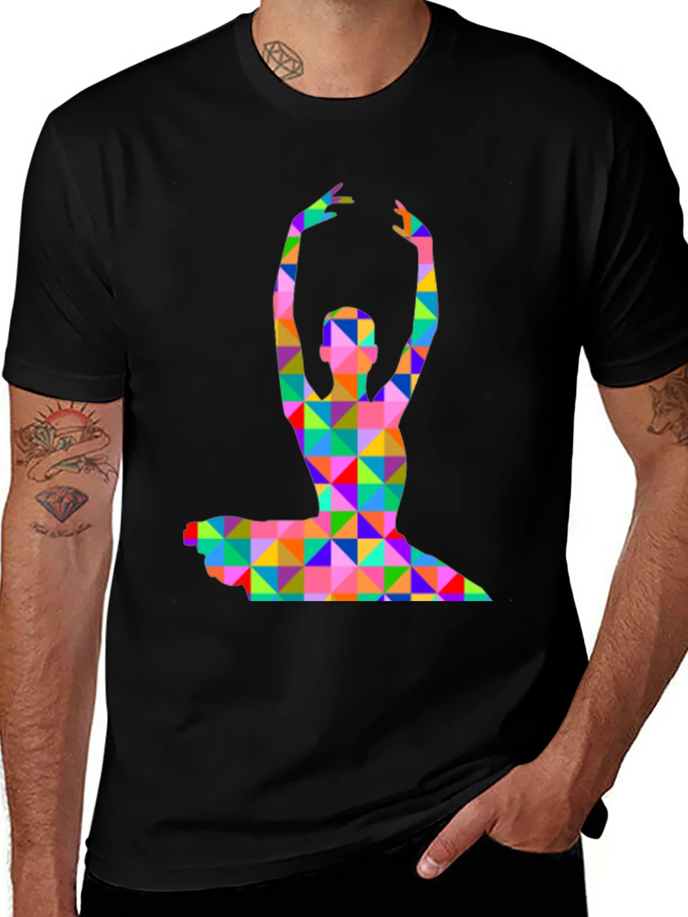 Rebbecca Geometric Ballerina Graphic T-Shirt - Black