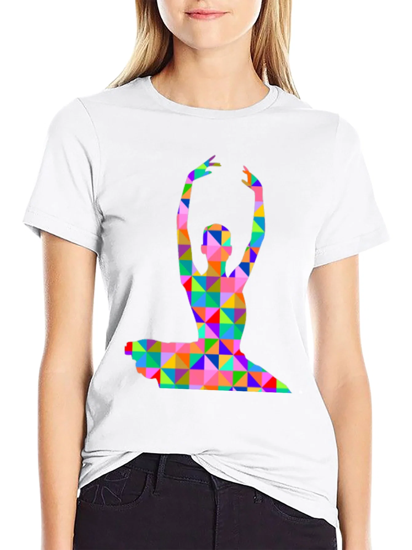 Rebbecca Geometric Ballerina Graphic T-Shirt - Black