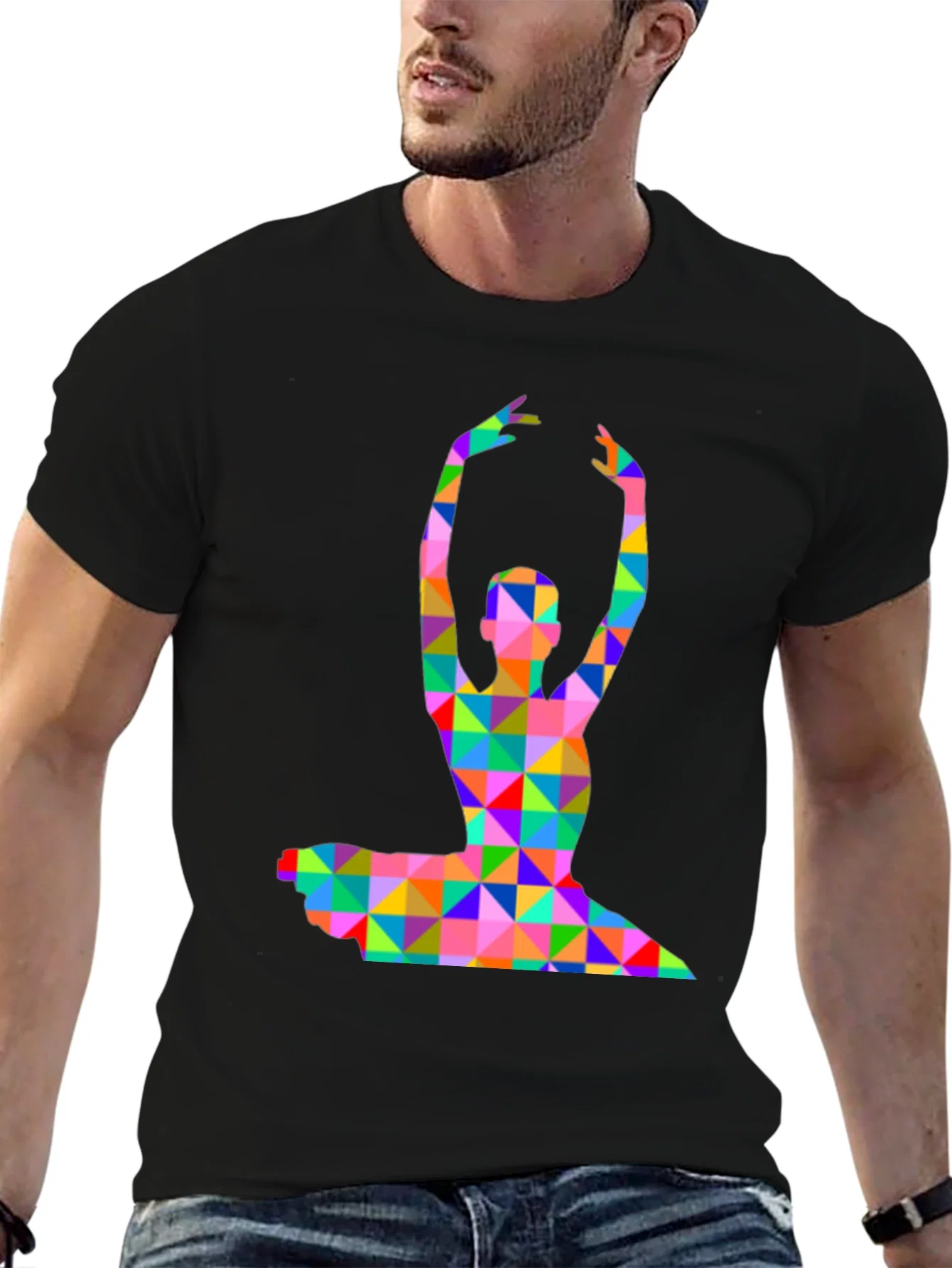 Rebbecca Geometric Ballerina Graphic T-Shirt - Black