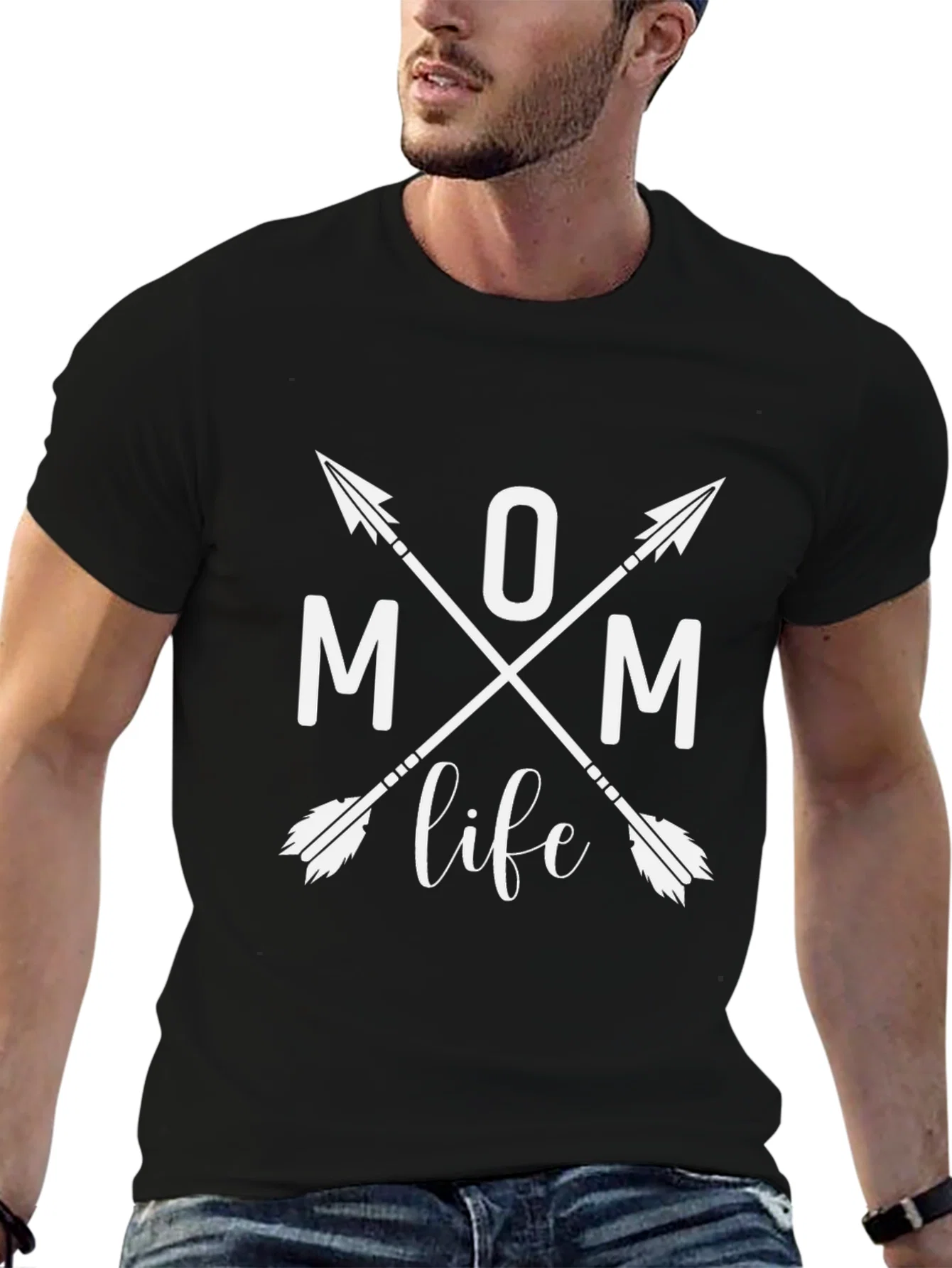 Rebbecca Mom Life Arrow Graphic Tee - Black