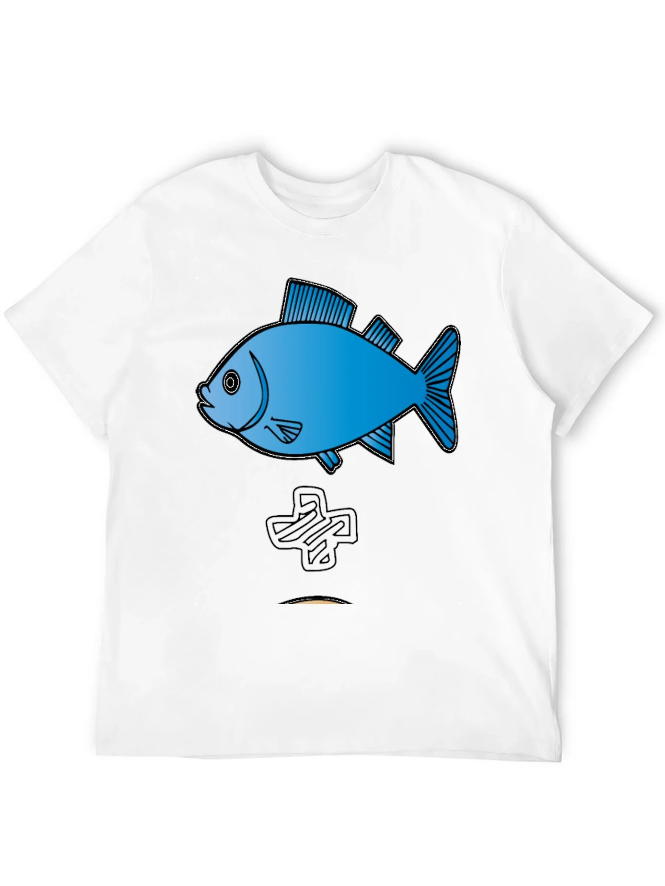 Camiseta Negra con Dise?o de Pez Azul