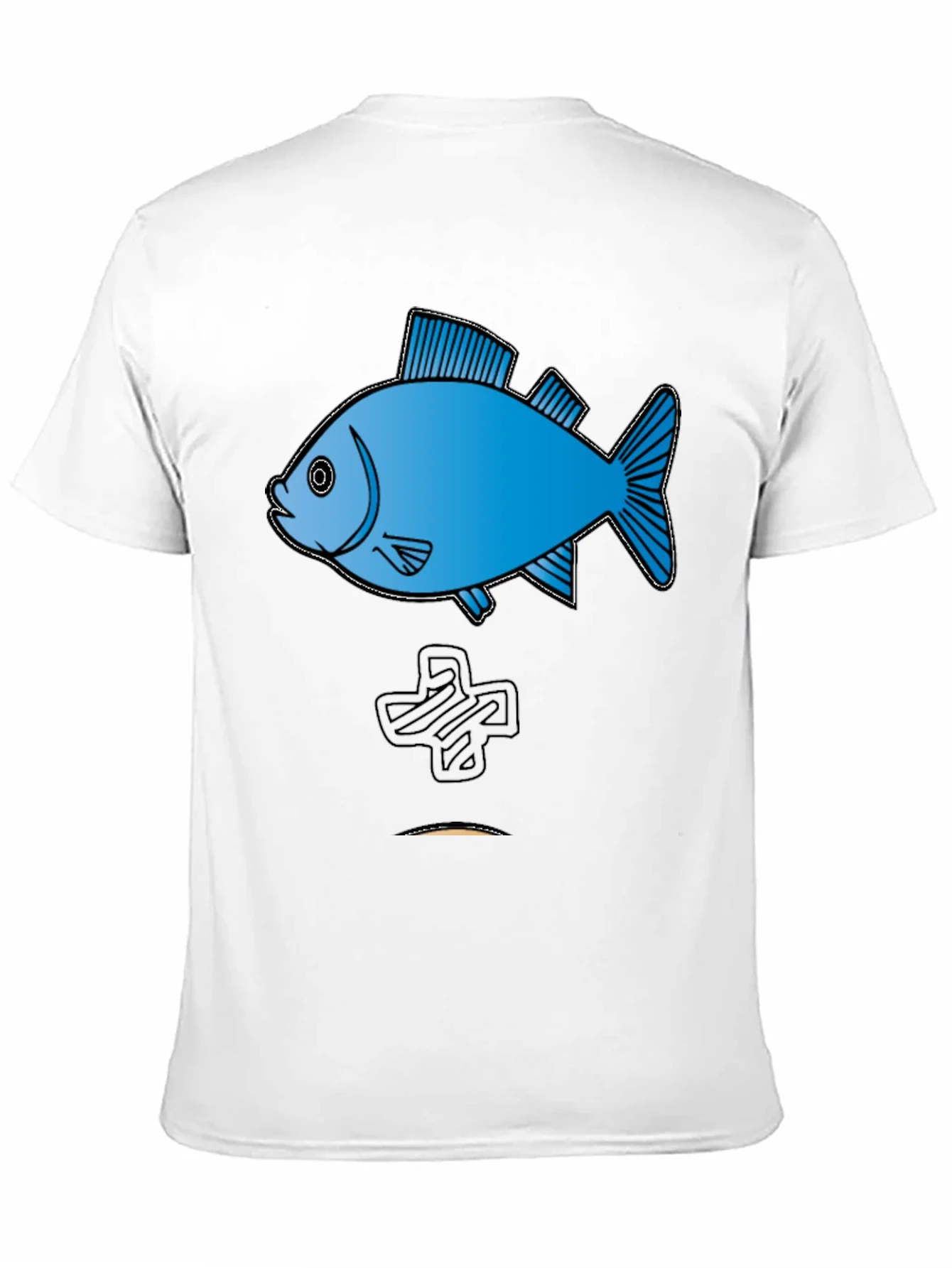 Camiseta Negra con Dise?o de Pez Azul