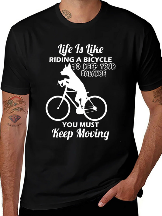 Camiseta Negra con Dise?o de Ciclismo y Mensaje Motivacional