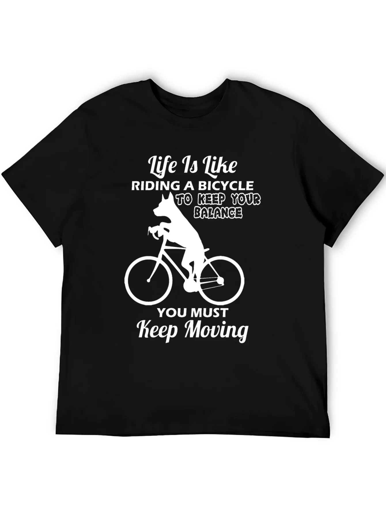 Camiseta Negra con Dise?o de Ciclismo y Mensaje Motivacional