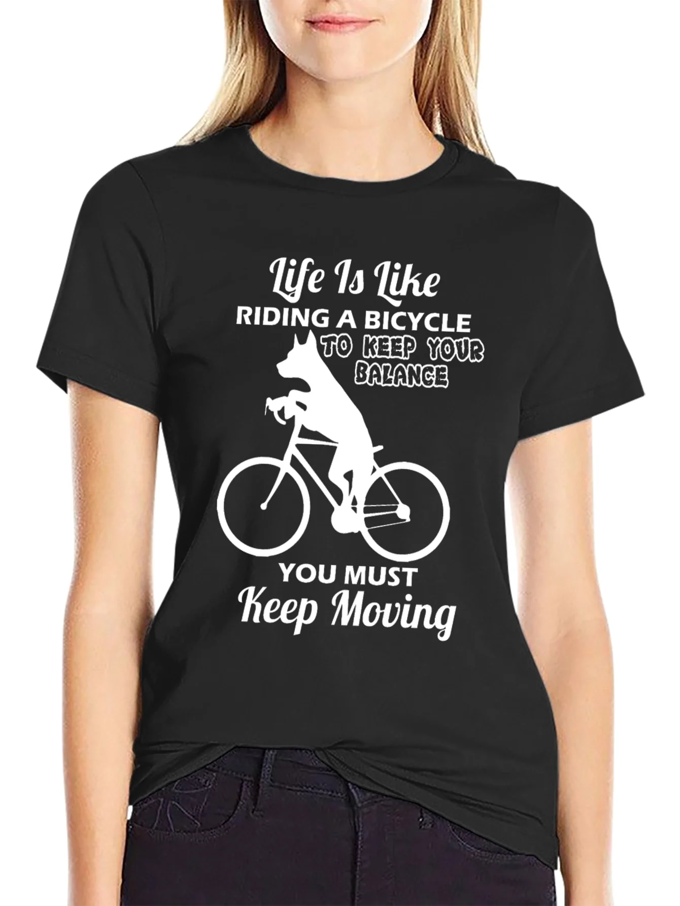 Camiseta Negra con Dise?o de Ciclismo y Mensaje Motivacional
